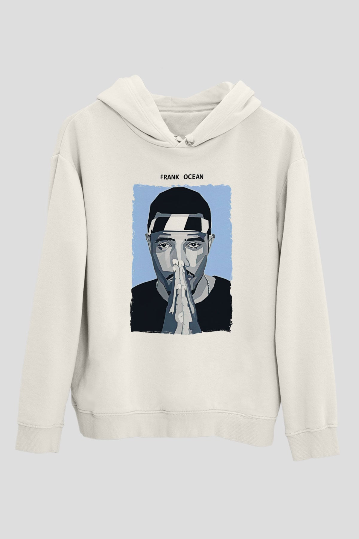 Frank Ocean Baskılı Beyaz Unisex Kapüşonlu Sweatshirt