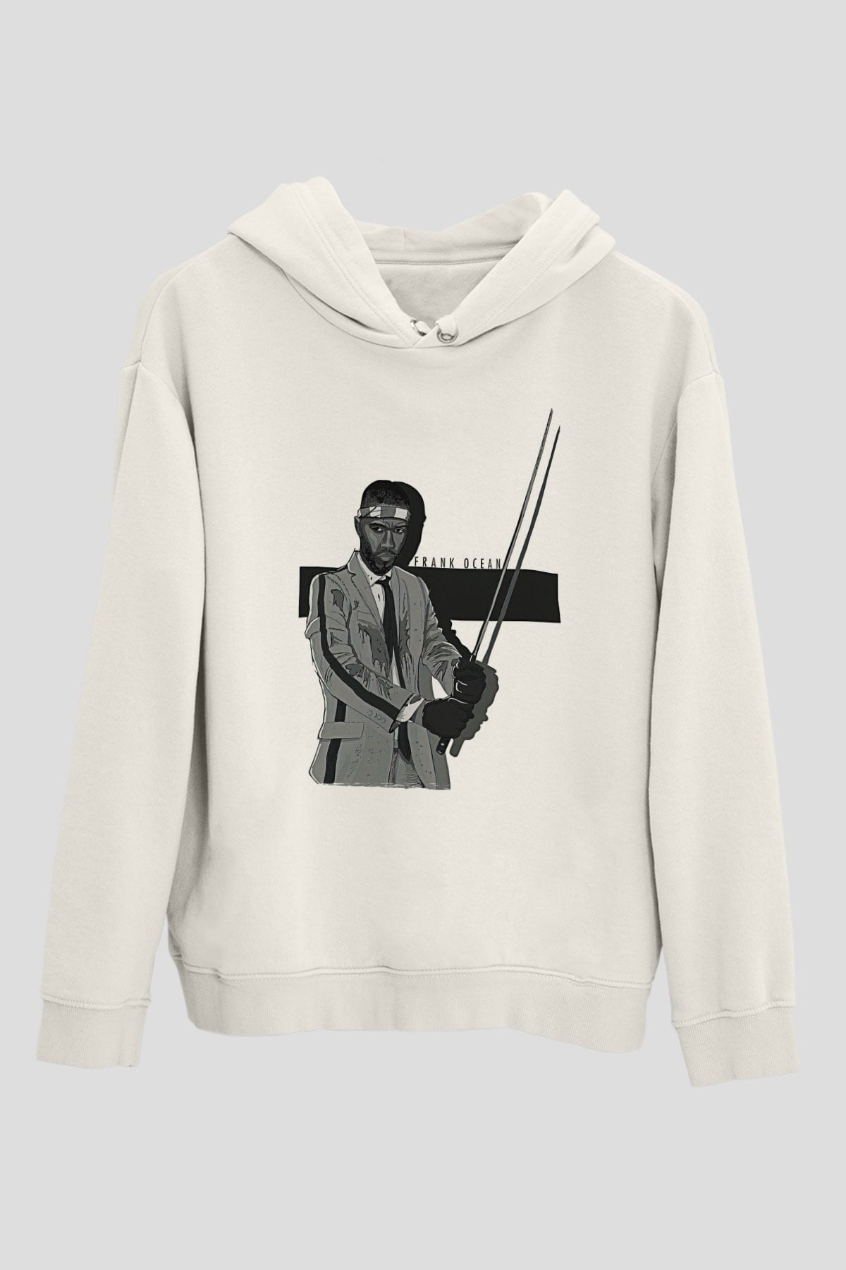 Frank Ocean Baskılı Beyaz Unisex Kapüşonlu Sweatshirt