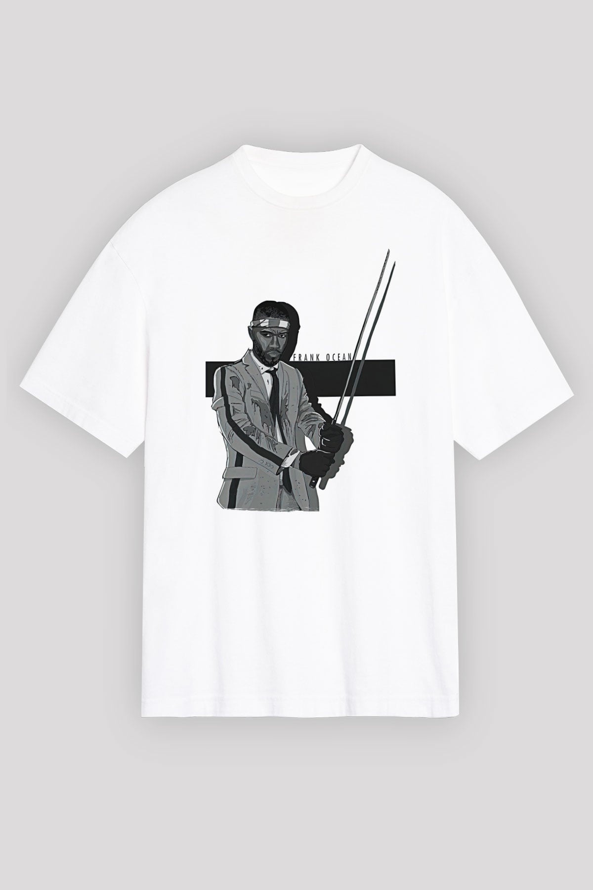 Frank Ocean Baskılı Beyaz Unisex Oversize Tişört - Tshirt