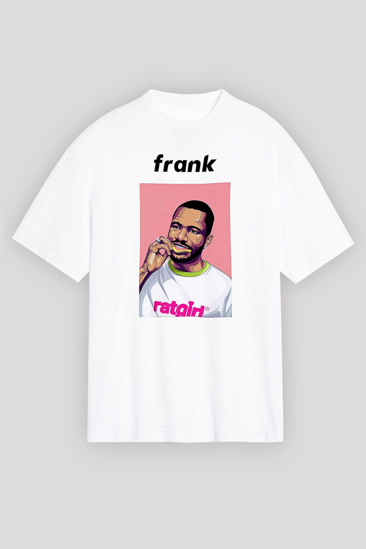 Frank Ocean Baskılı Beyaz Unisex Oversize Tişört - Tshirt