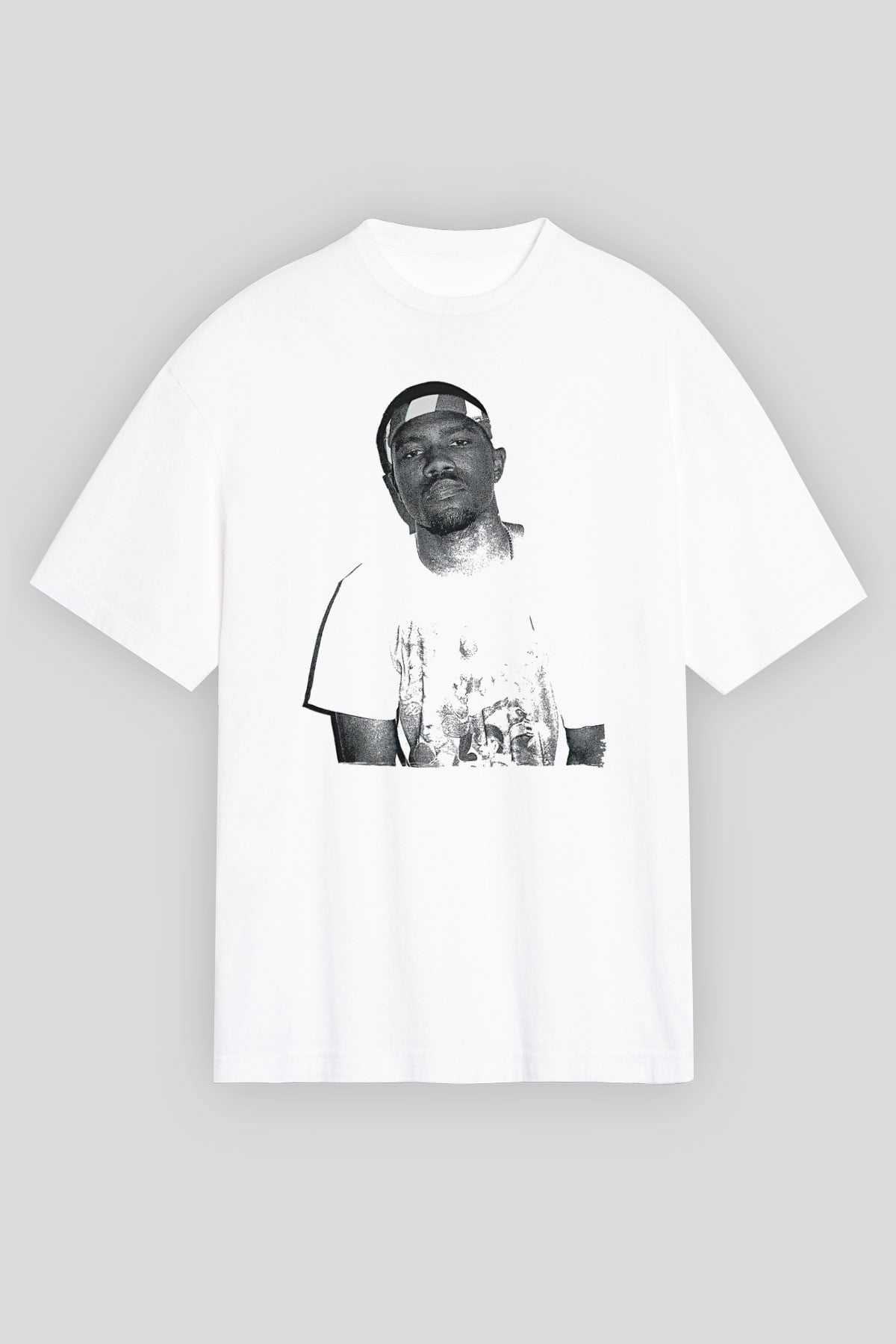 Frank Ocean Baskılı Beyaz Unisex Oversize Tişört - Tshirt
