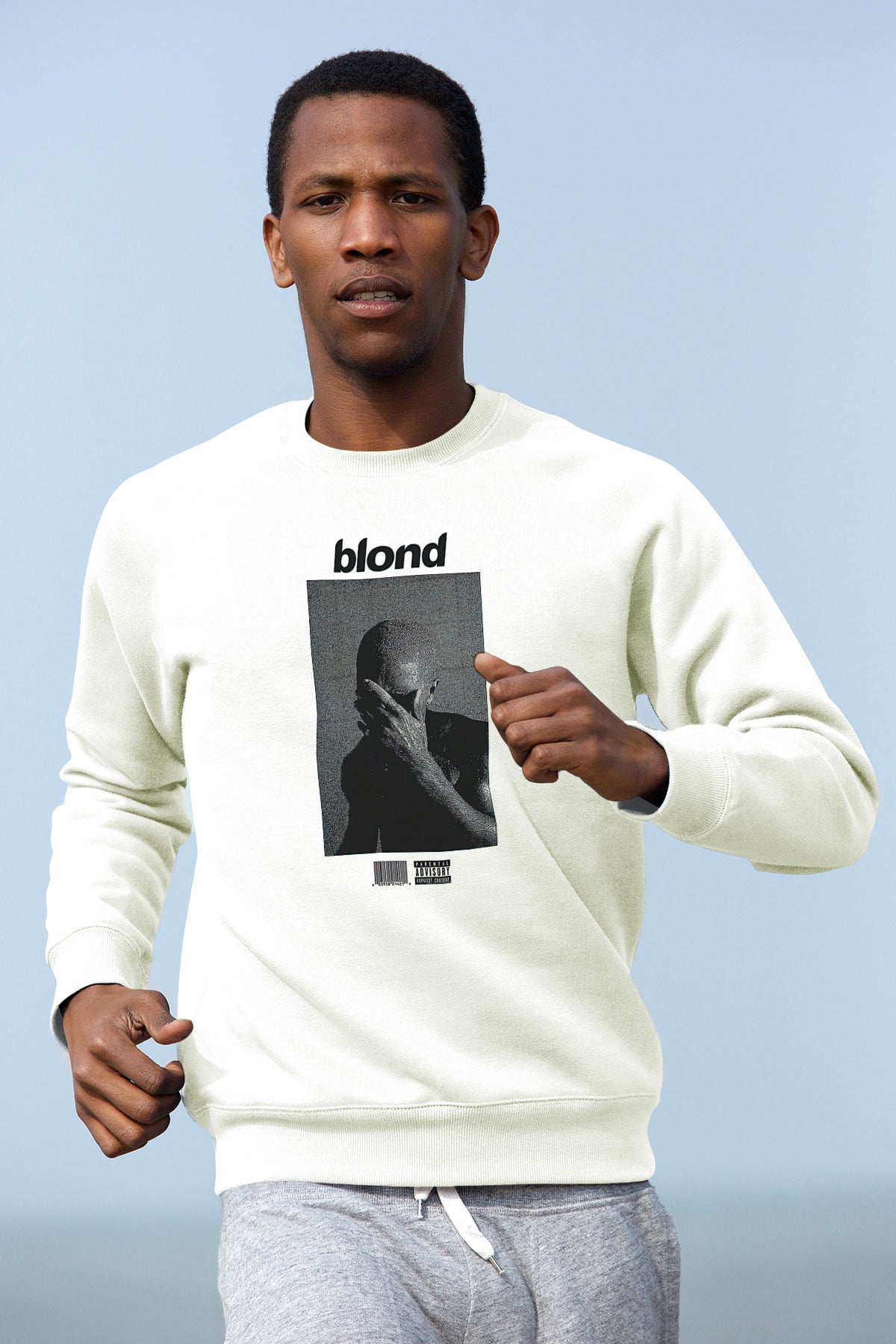 Frank Ocean Baskılı Beyaz Unisex Sweatshirt
