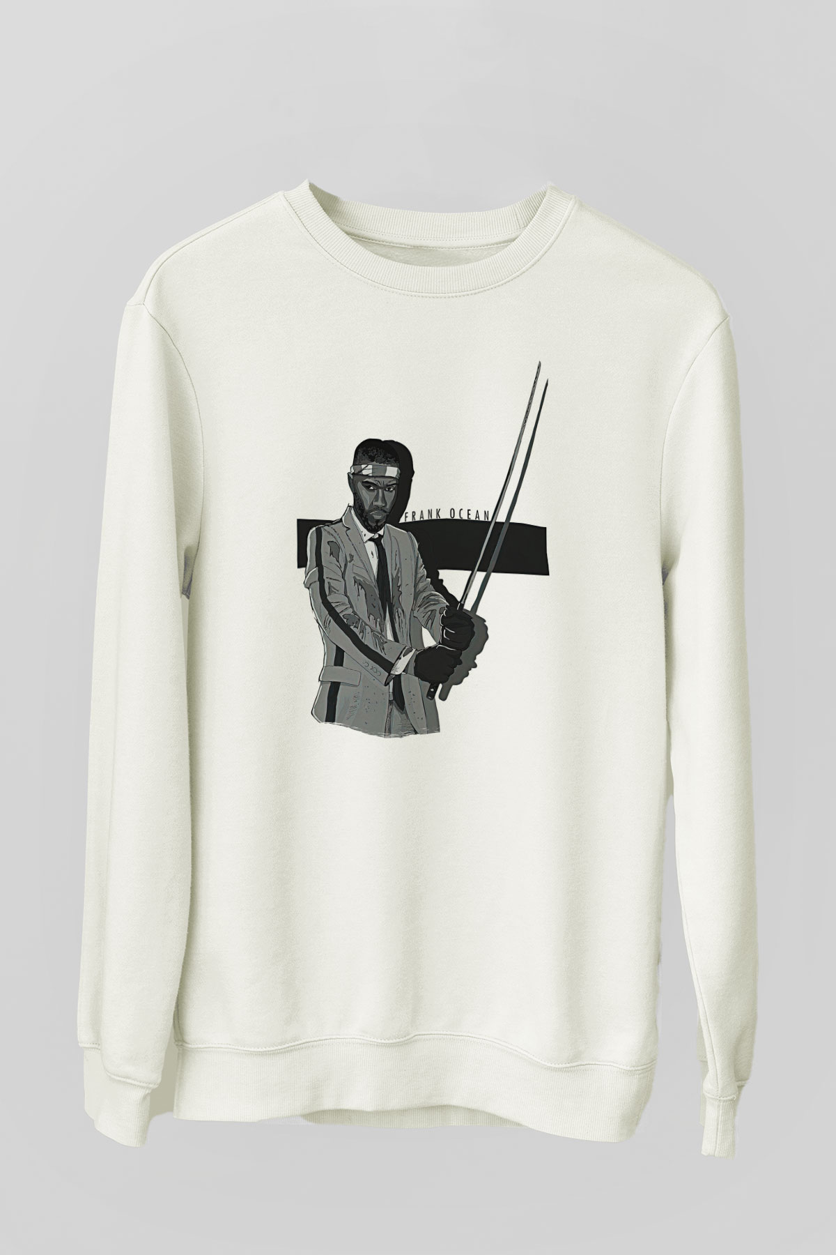 Frank Ocean Baskılı Beyaz Unisex Sweatshirt