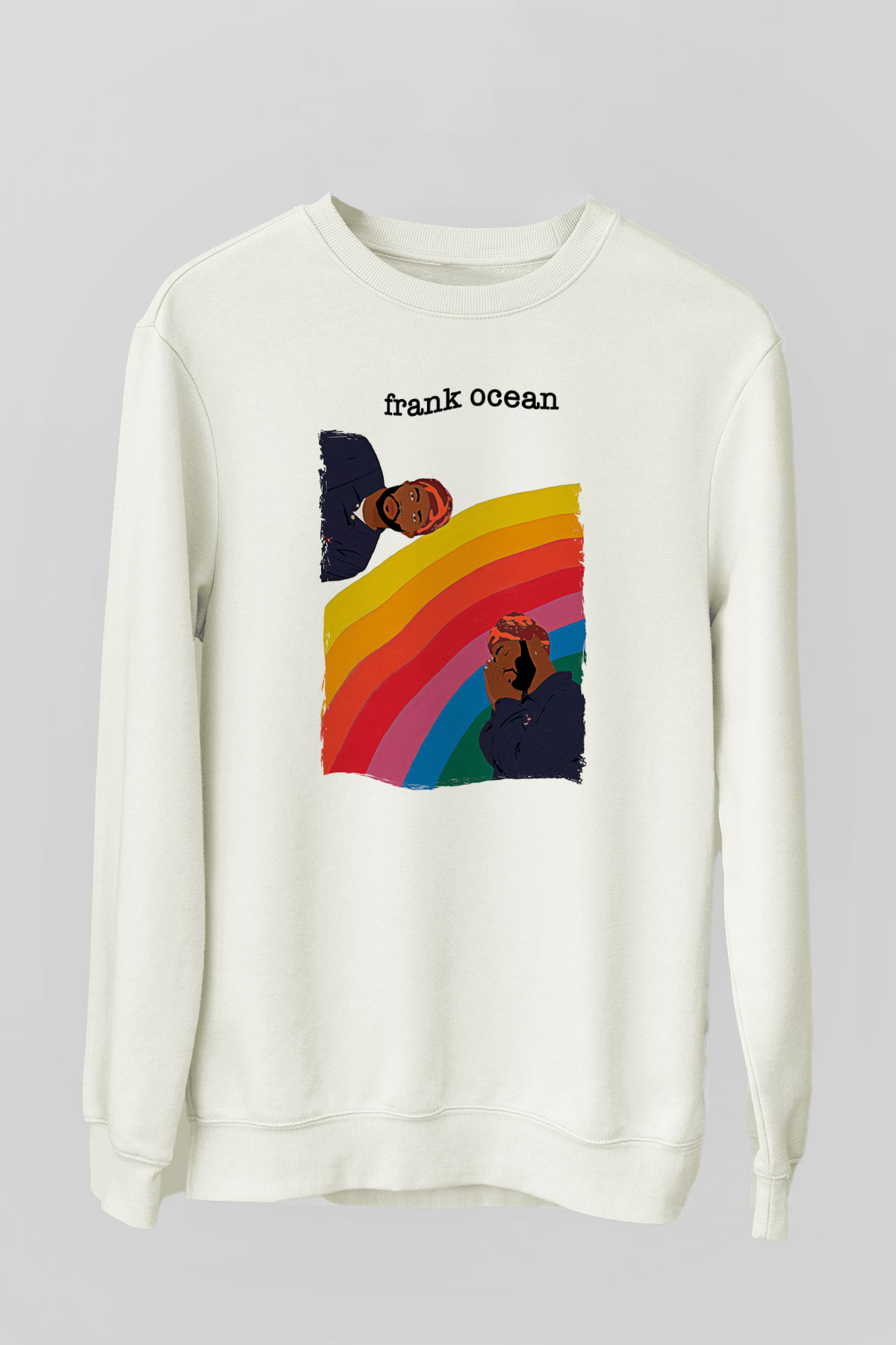 Frank Ocean Baskılı Beyaz Unisex Sweatshirt