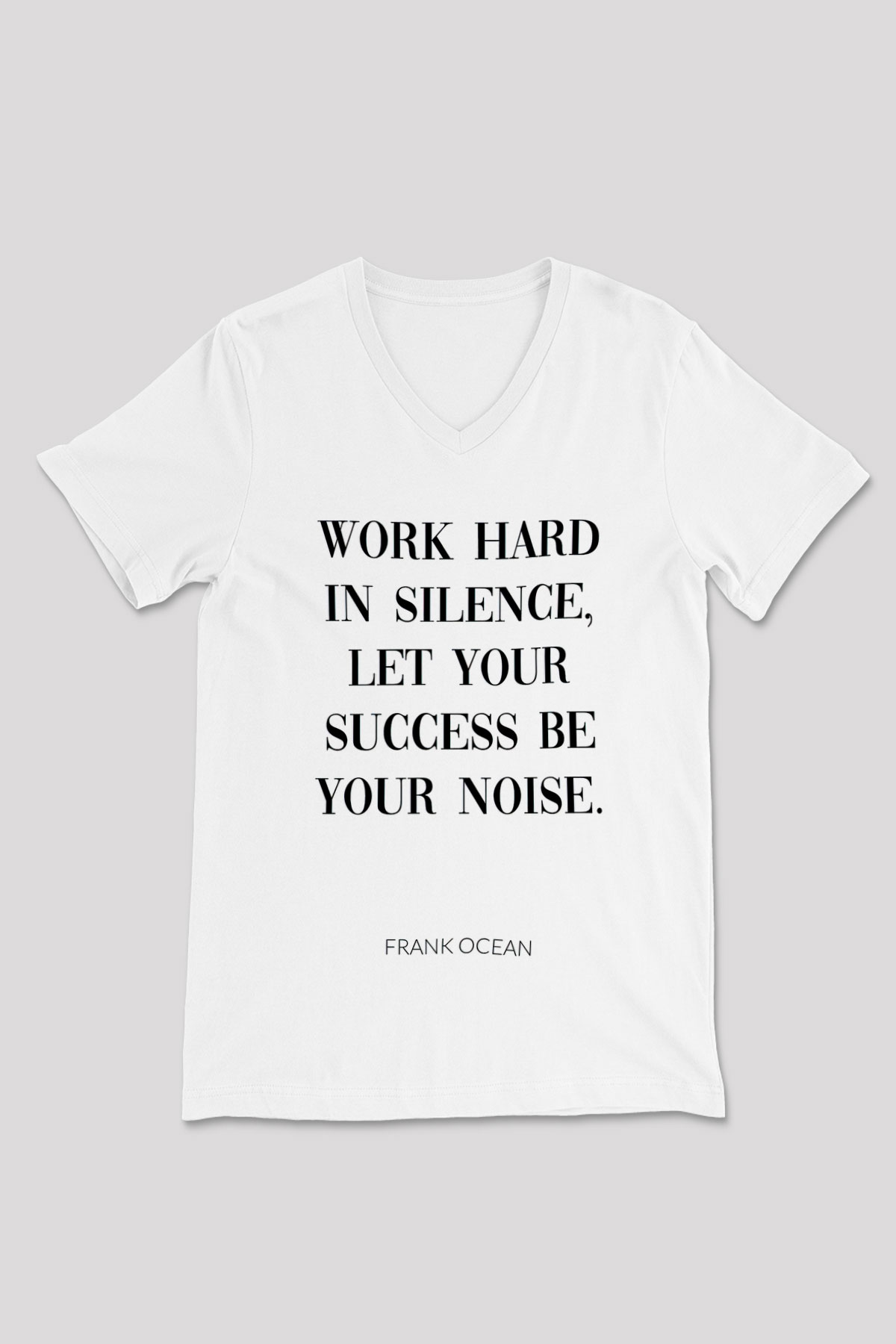 Frank Ocean Baskılı Beyaz Unisex V Yaka Tişört - Tshirt
