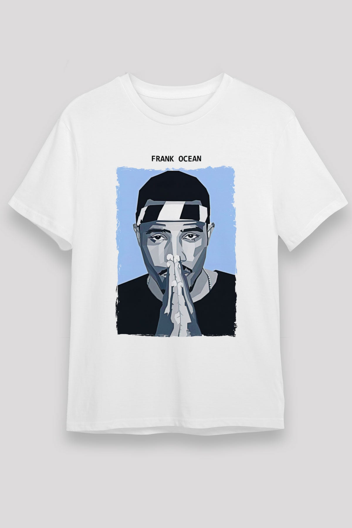 Frank Ocean Baskılı Unisex Beyaz Tişört - Tshirt