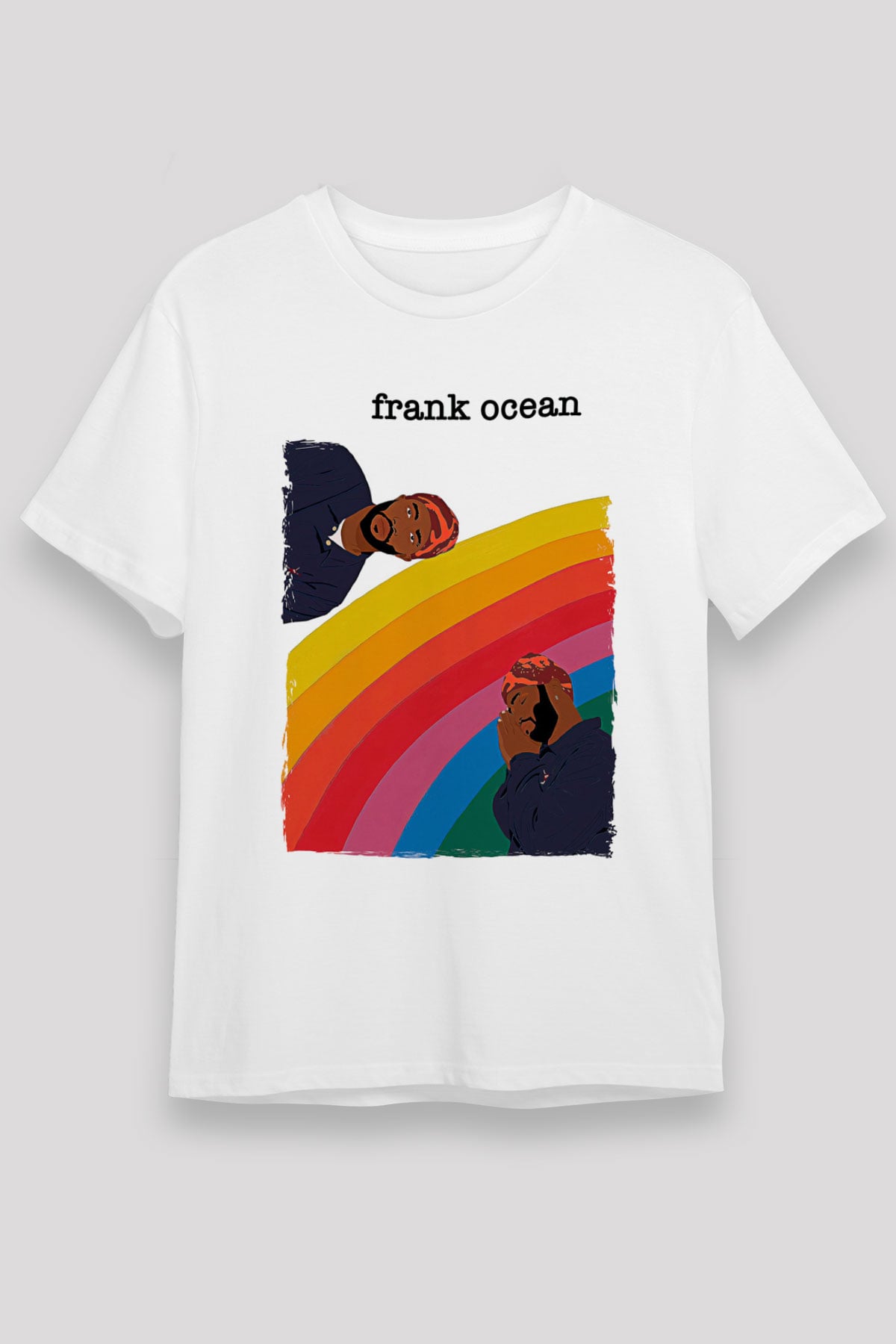 Frank Ocean Baskılı Unisex Beyaz Tişört - Tshirt