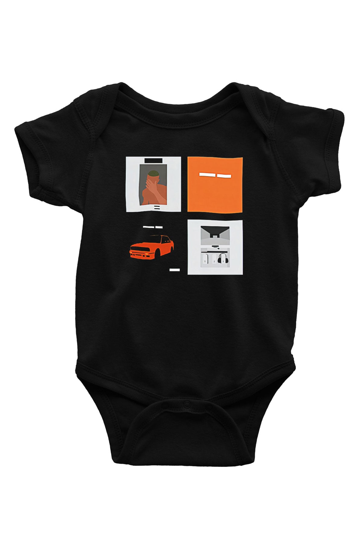 Frank Ocean Baskılı Unisex Siyah Bebek Body - Zıbın