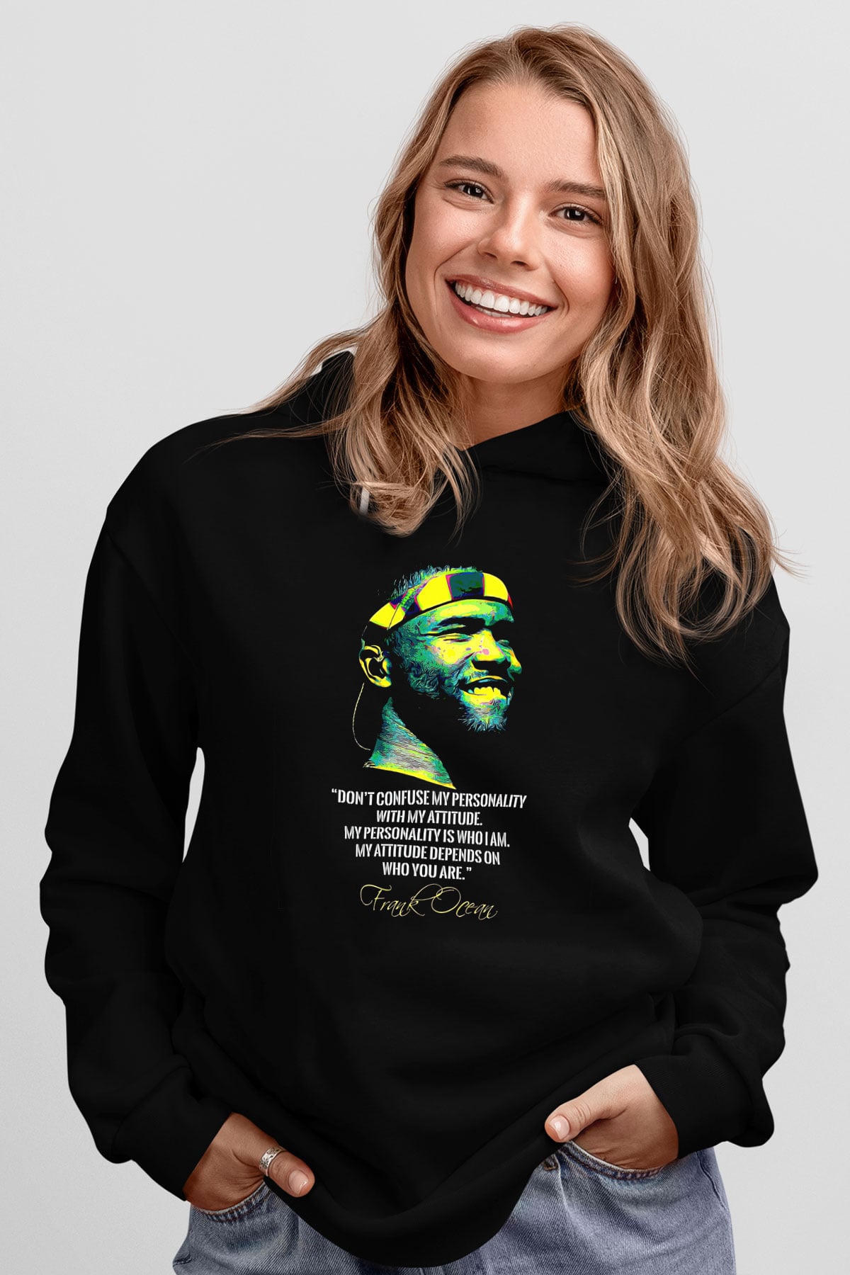 Frank Ocean Baskılı Unisex Siyah Hoodie