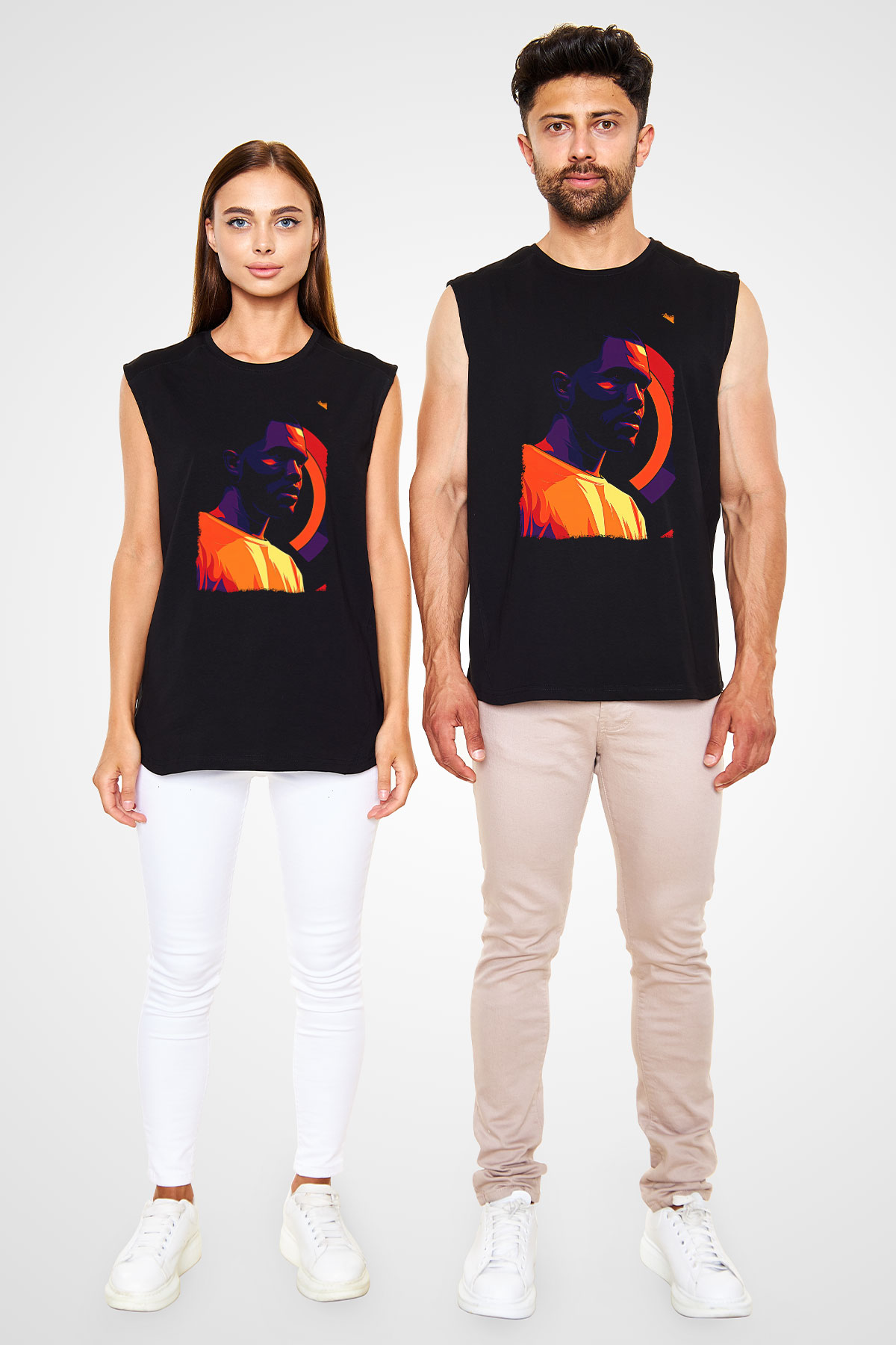 Frank Ocean Baskılı Unisex Siyah Kolsuz Tişört - Tshirt