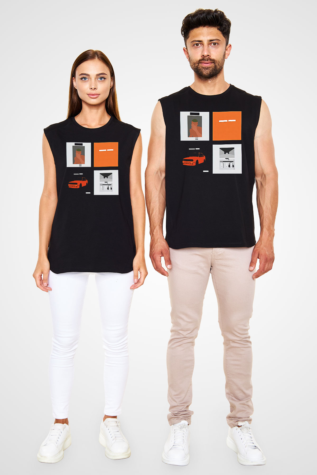 Frank Ocean Baskılı Unisex Siyah Kolsuz Tişört - Tshirt