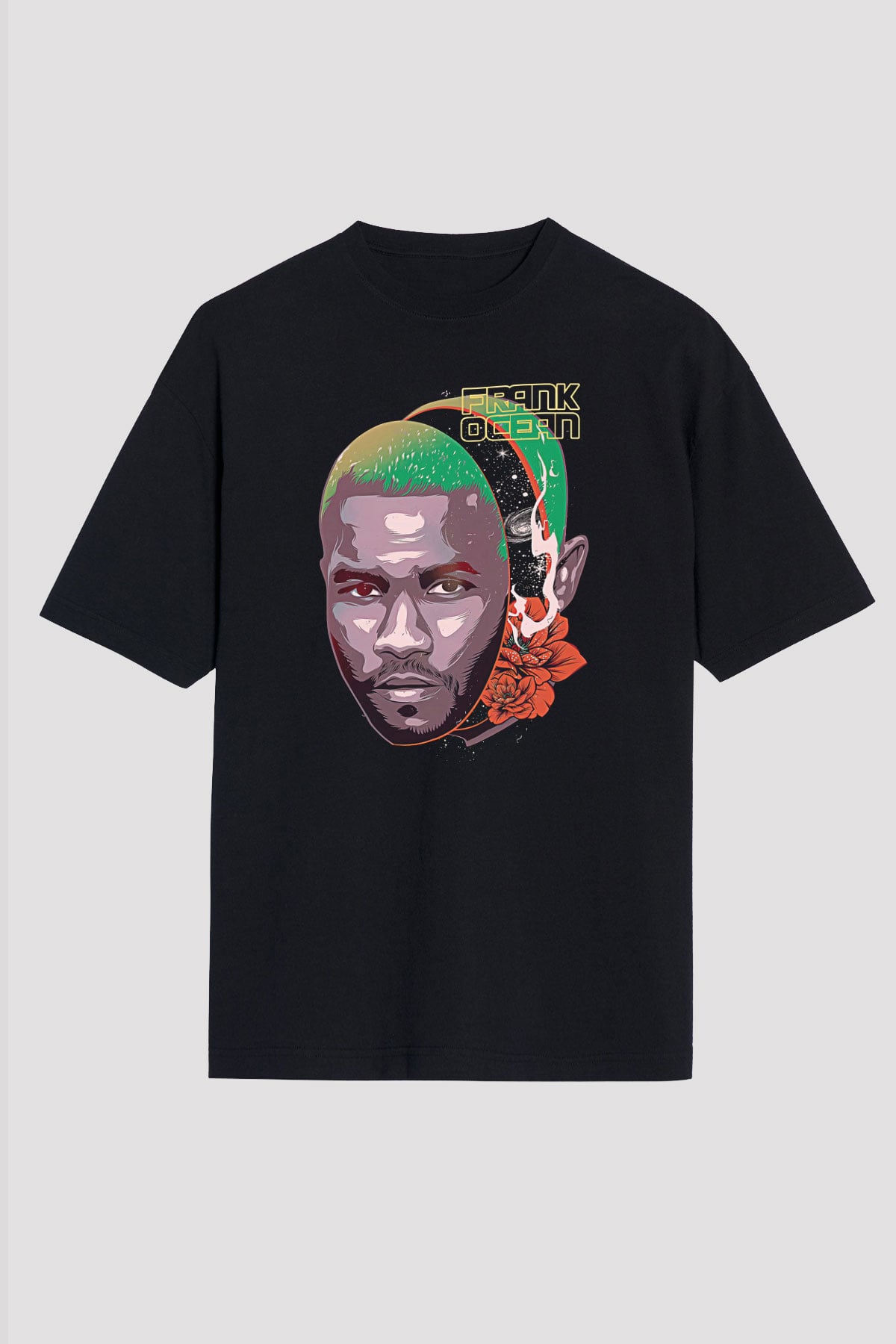 Frank Ocean Baskılı Unisex Siyah Oversize Tişört - Tshirt