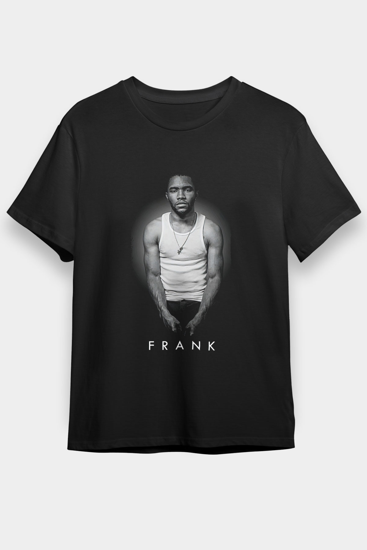 Frank Ocean Baskılı Unisex Siyah Tişört - Tshirt