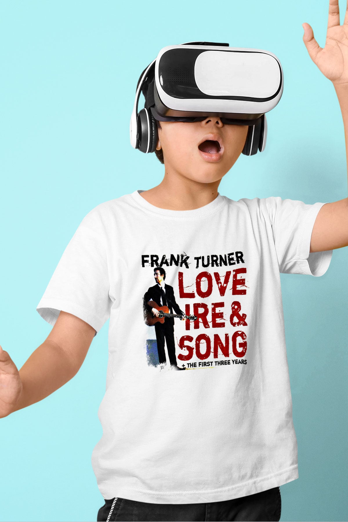 Frank Turner Baskılı Unisex Beyaz Çocuk Tişört