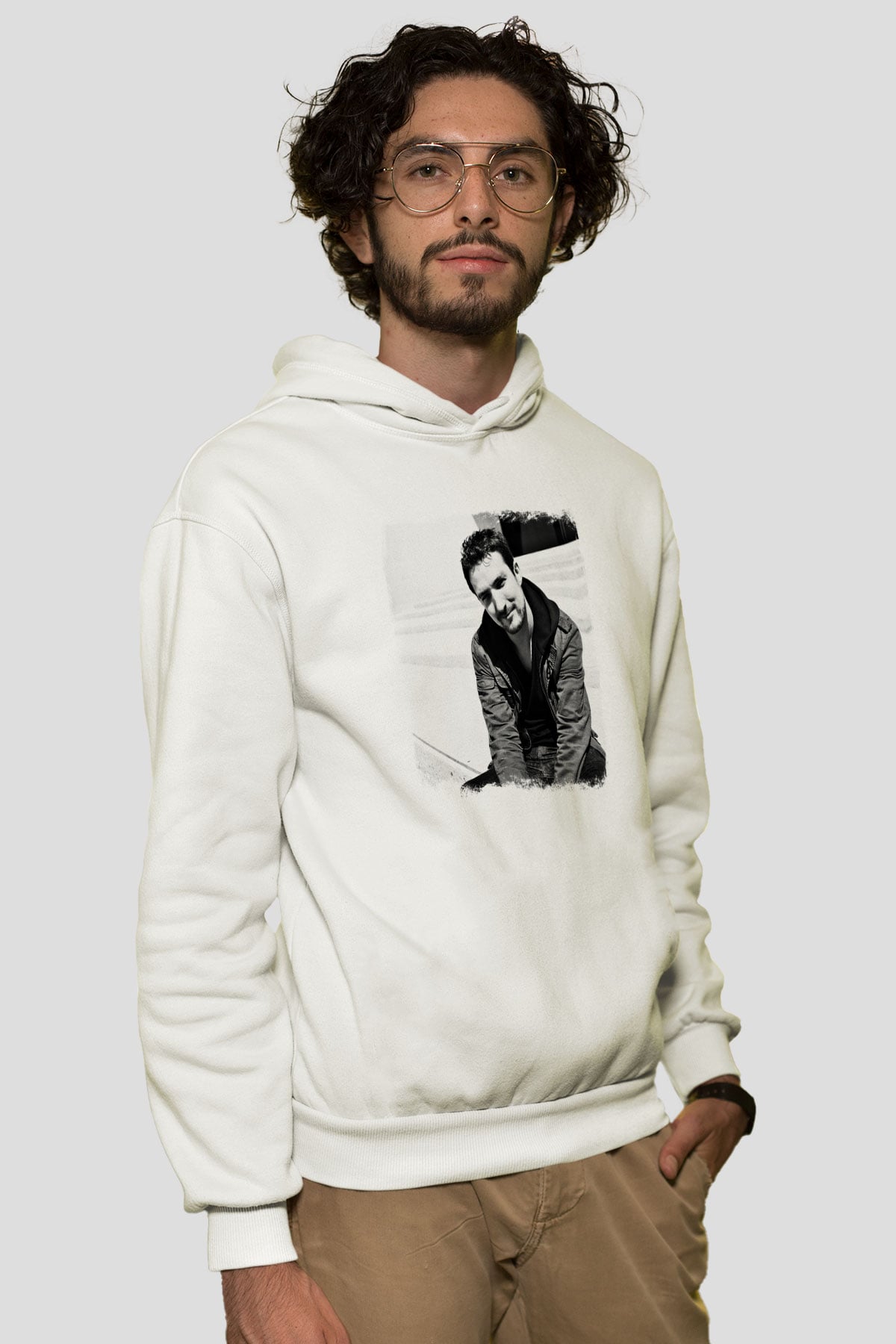 Frank Turner Baskılı Unisex Beyaz Hoodie