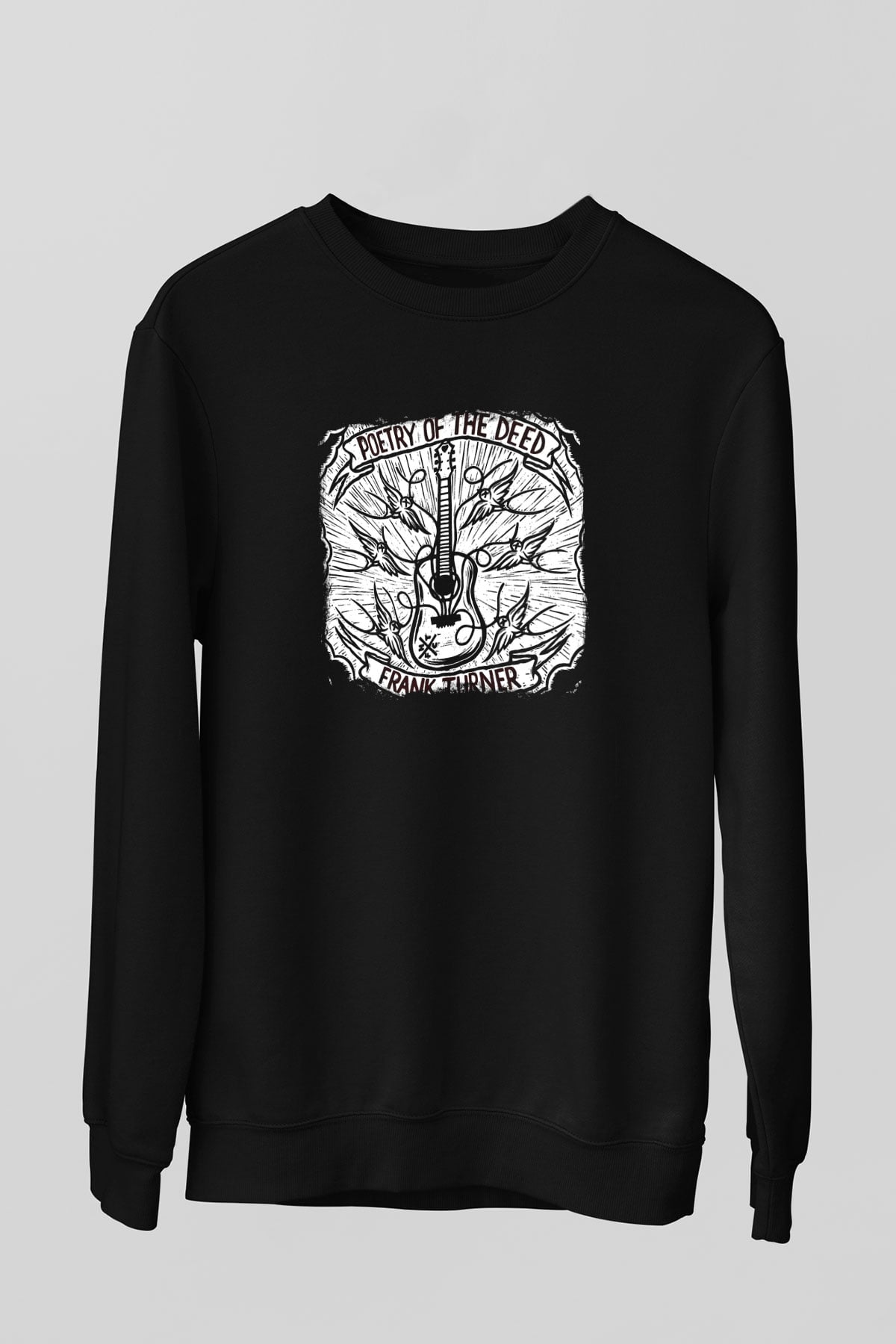 Frank Turner Baskılı Unisex Siyah Sweatshirt