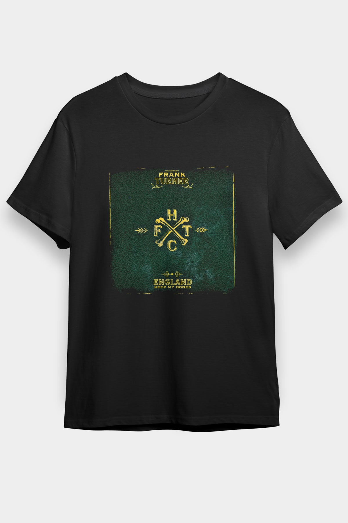 Frank Turner Baskılı Unisex Siyah Tişört