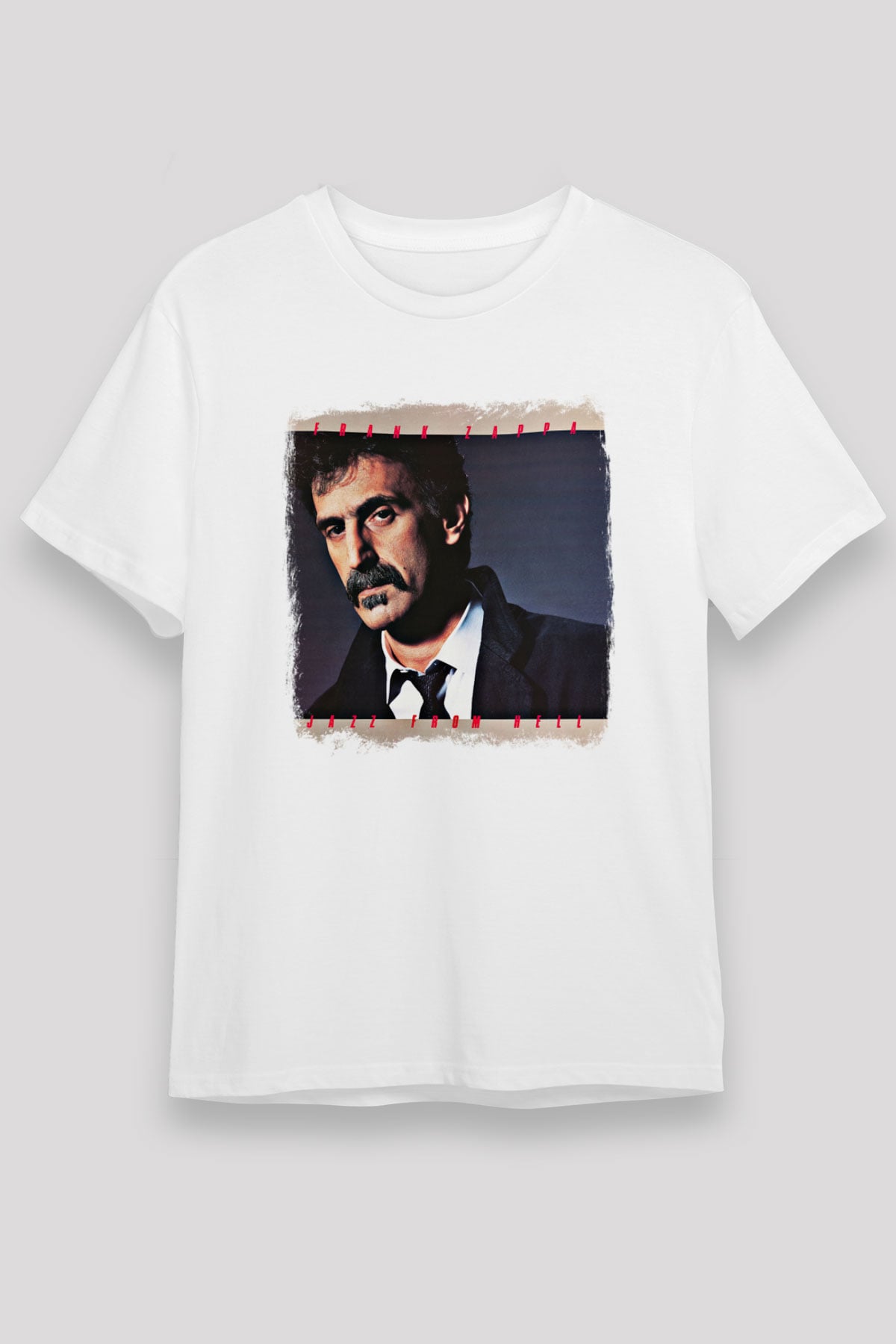 Frank Zappa Baskılı Unisex Beyaz Tişört