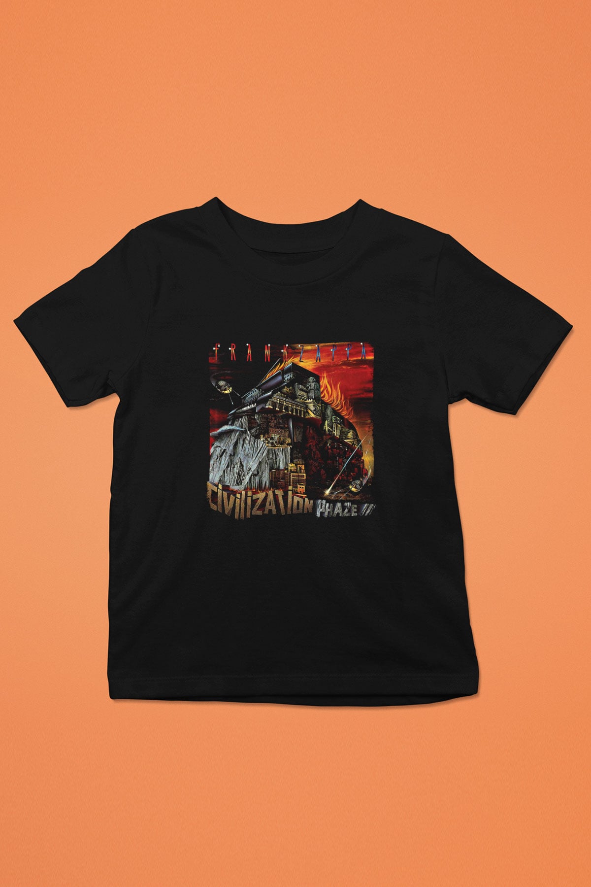 Frank Zappa Baskılı Unisex Siyah Çocuk Tişört