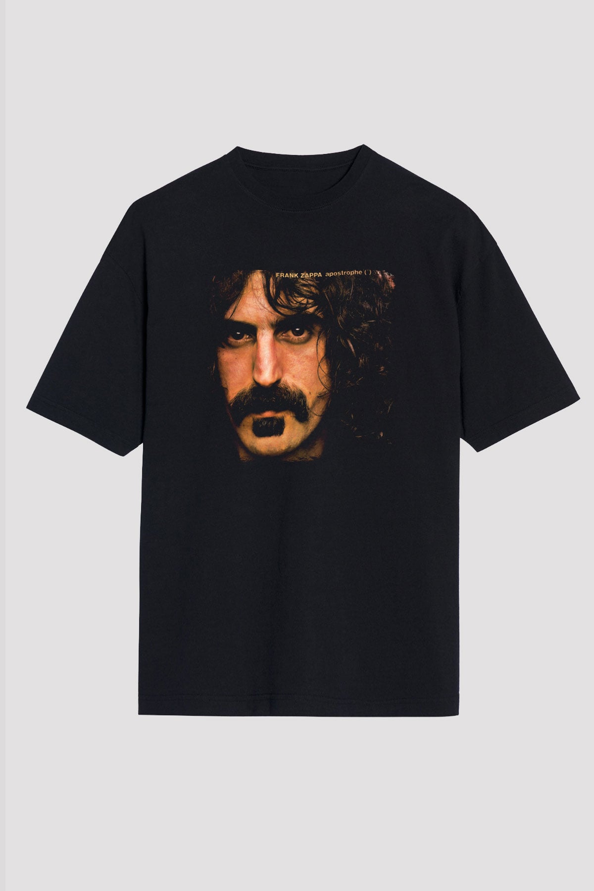 Frank Zappa Baskılı Unisex Siyah Oversize Tişört
