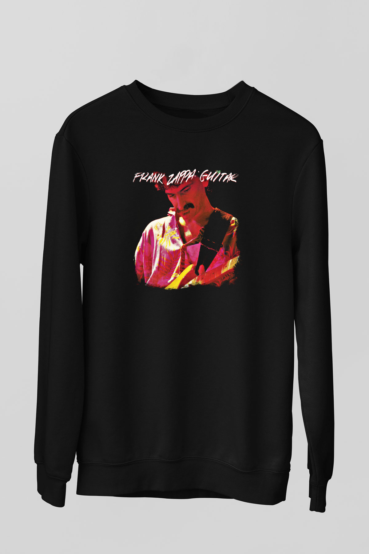 Frank Zappa Baskılı Unisex Siyah Sweatshirt