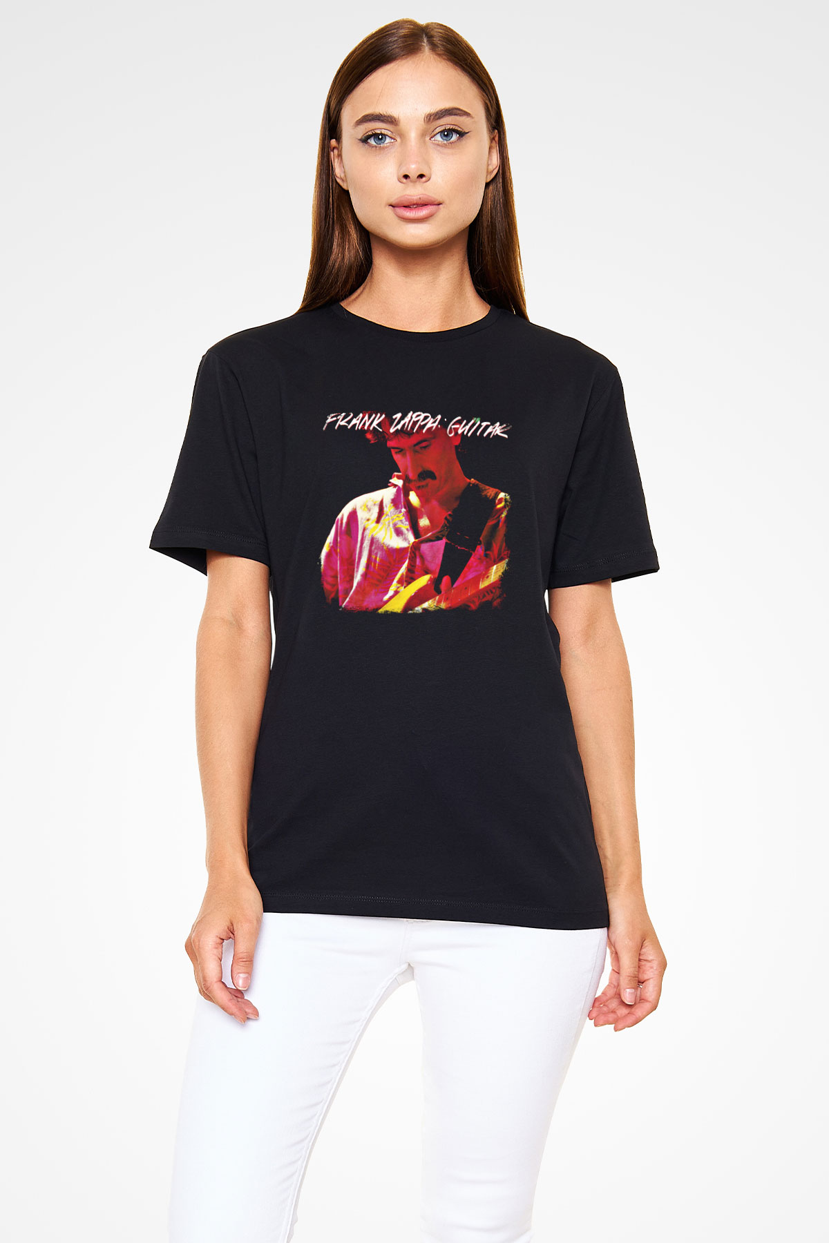 Frank Zappa Baskılı Unisex Siyah Tişört
