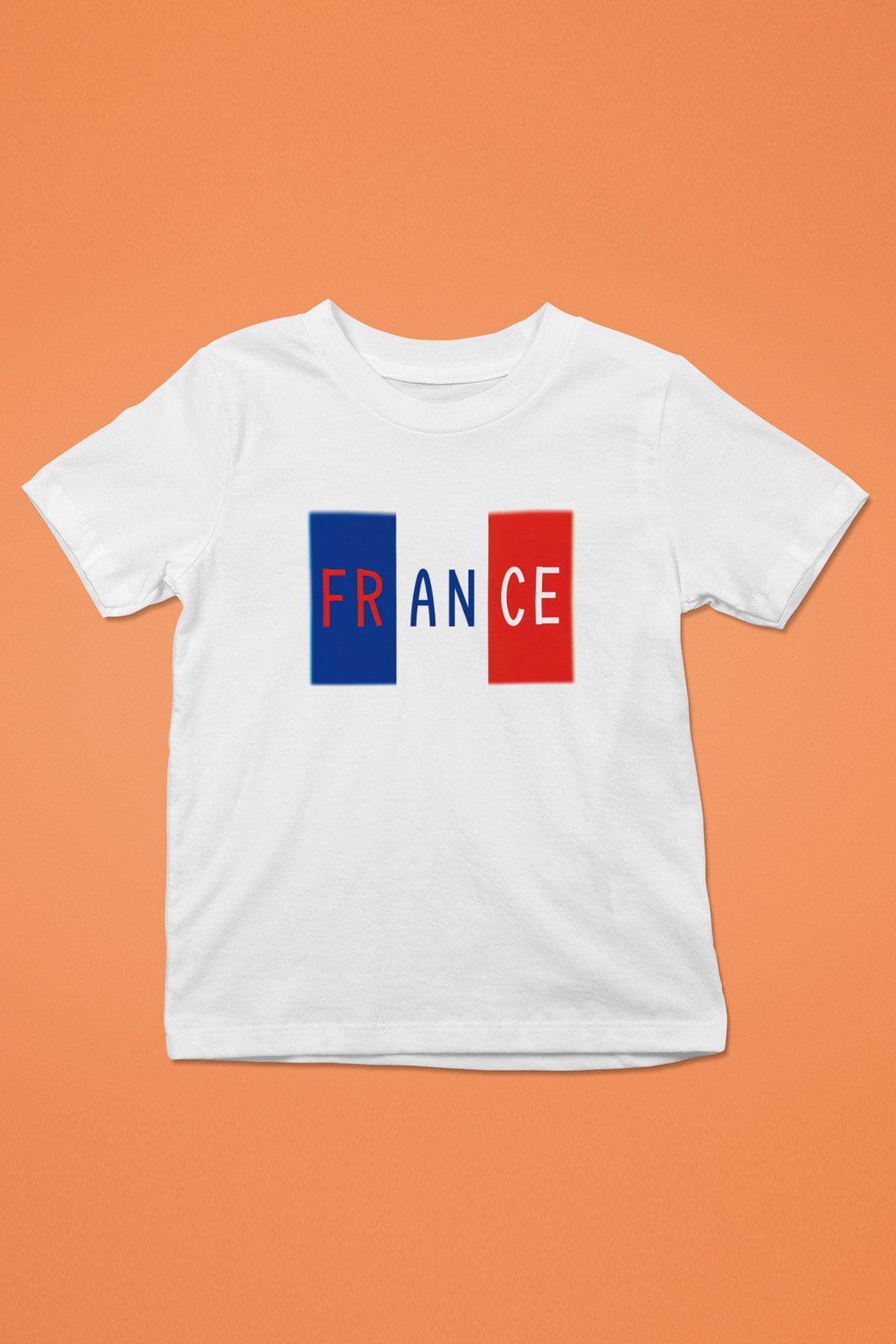 Fransa Baskılı Beyaz Unisex Çocuk Tişört