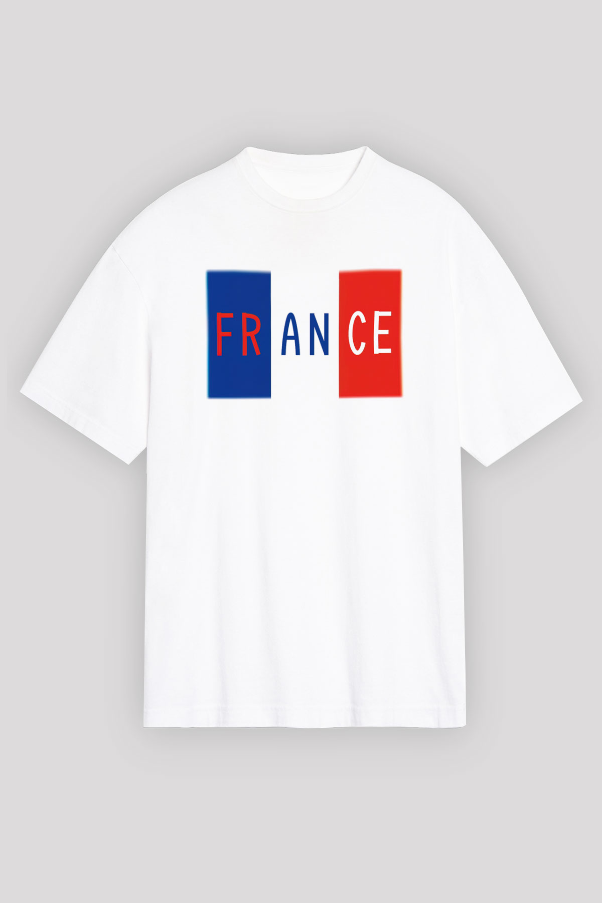 Fransa Beyaz Unisex Oversize Tişört T-Shirt