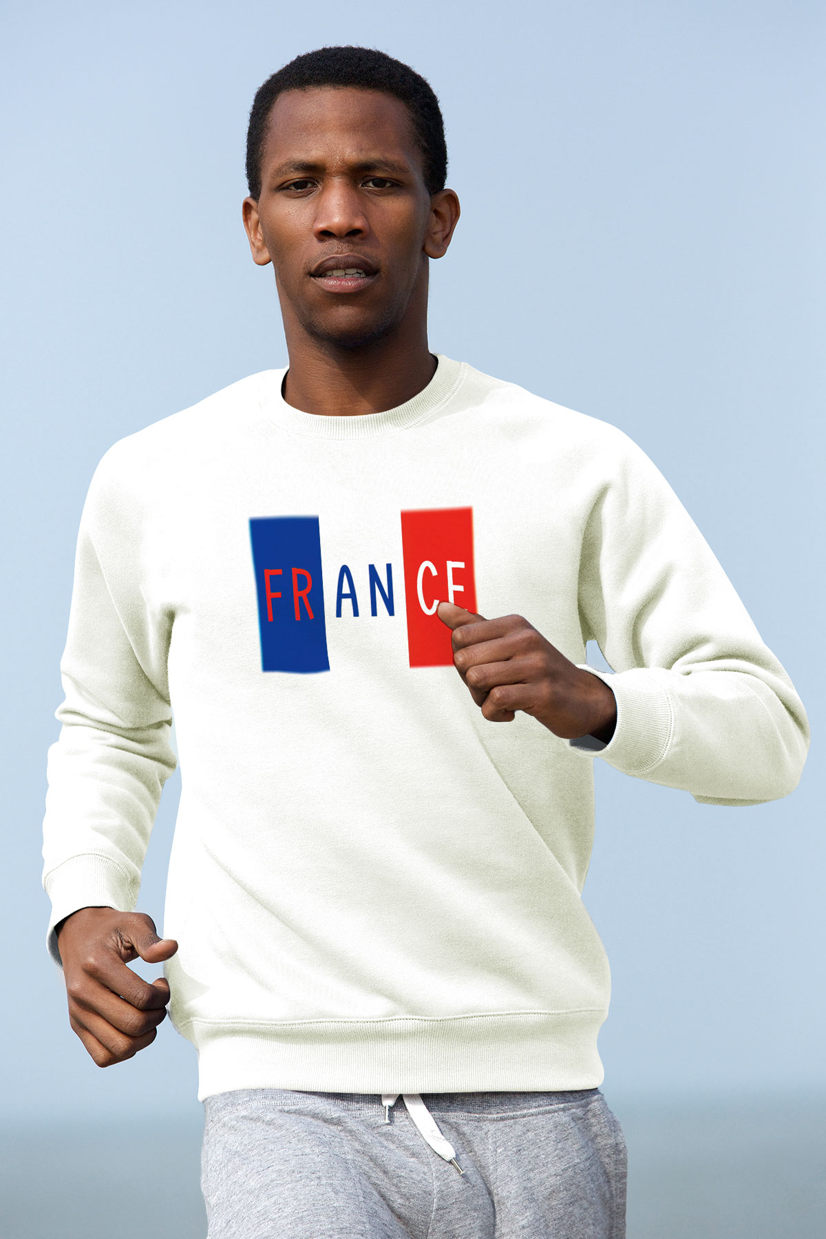 Fransa Beyaz Unisex Sweatshirt