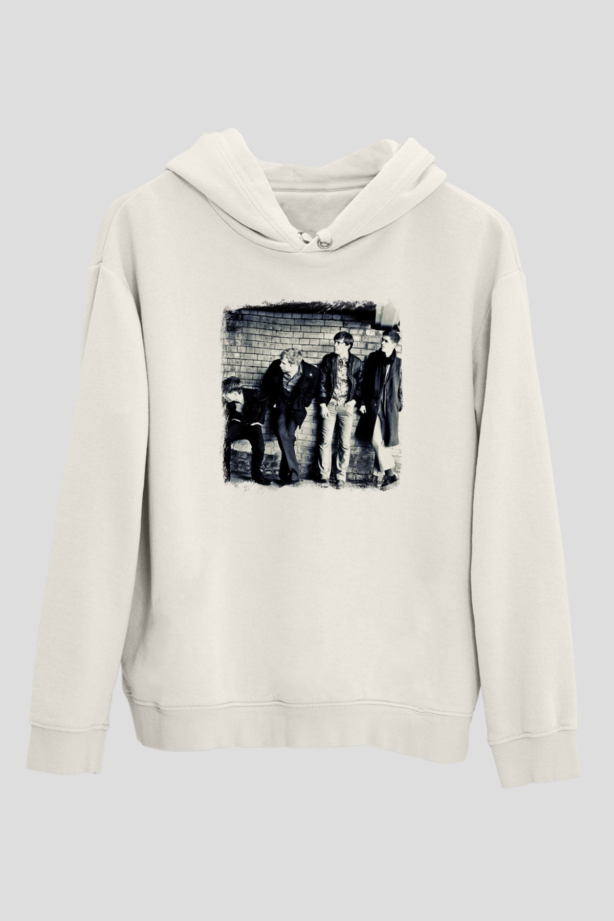 Franz Ferdinand Baskılı Unisex Beyaz Hoodie