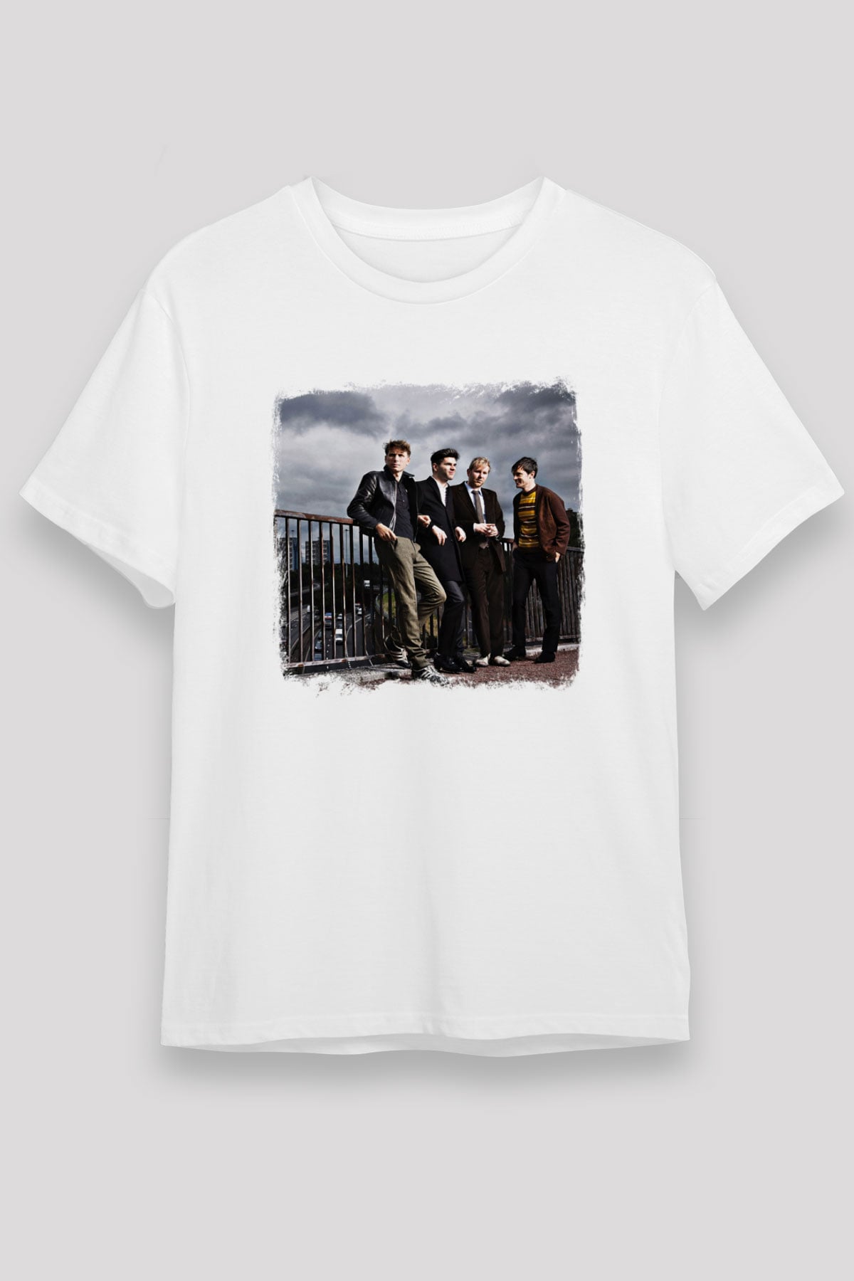 Franz Ferdinand Baskılı Unisex Beyaz Tişört