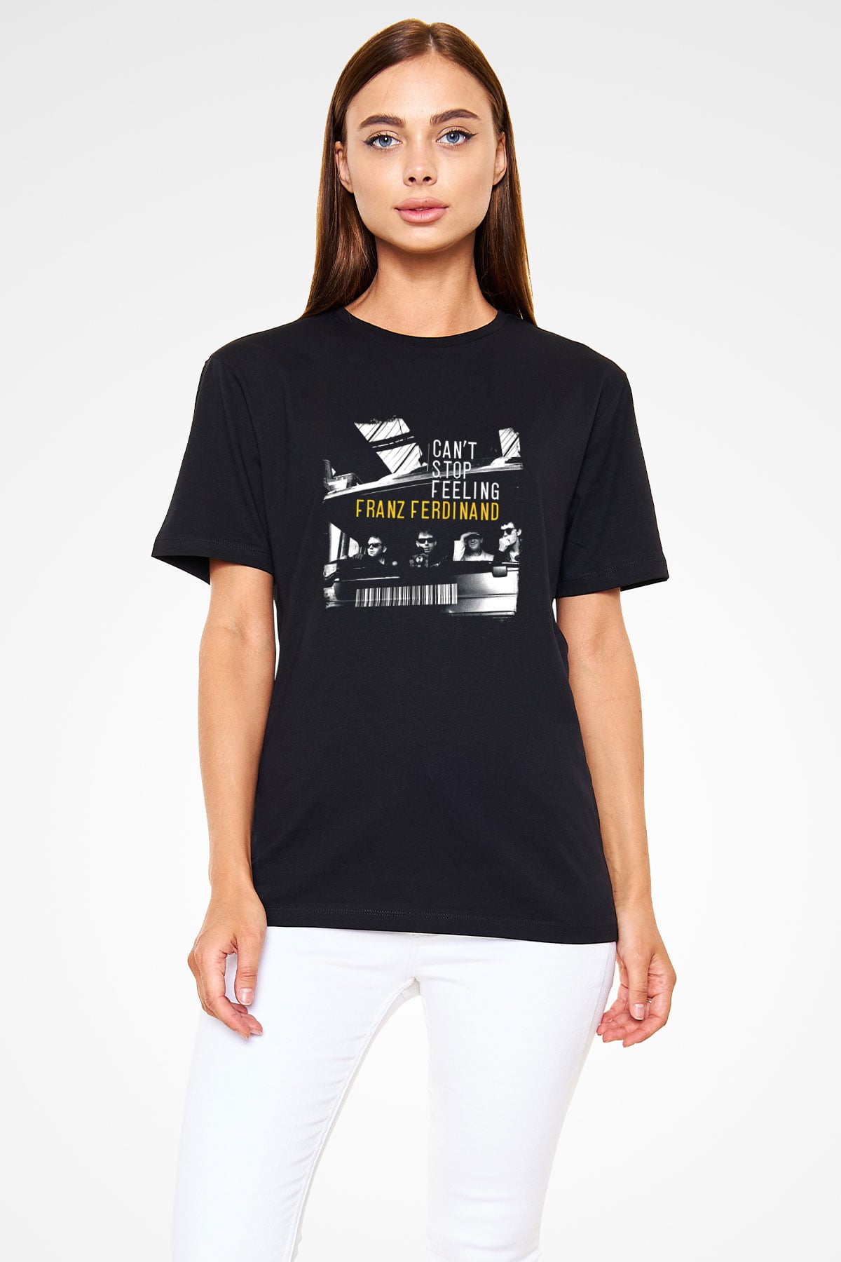Franz Ferdinand Baskılı Unisex Siyah Tişört