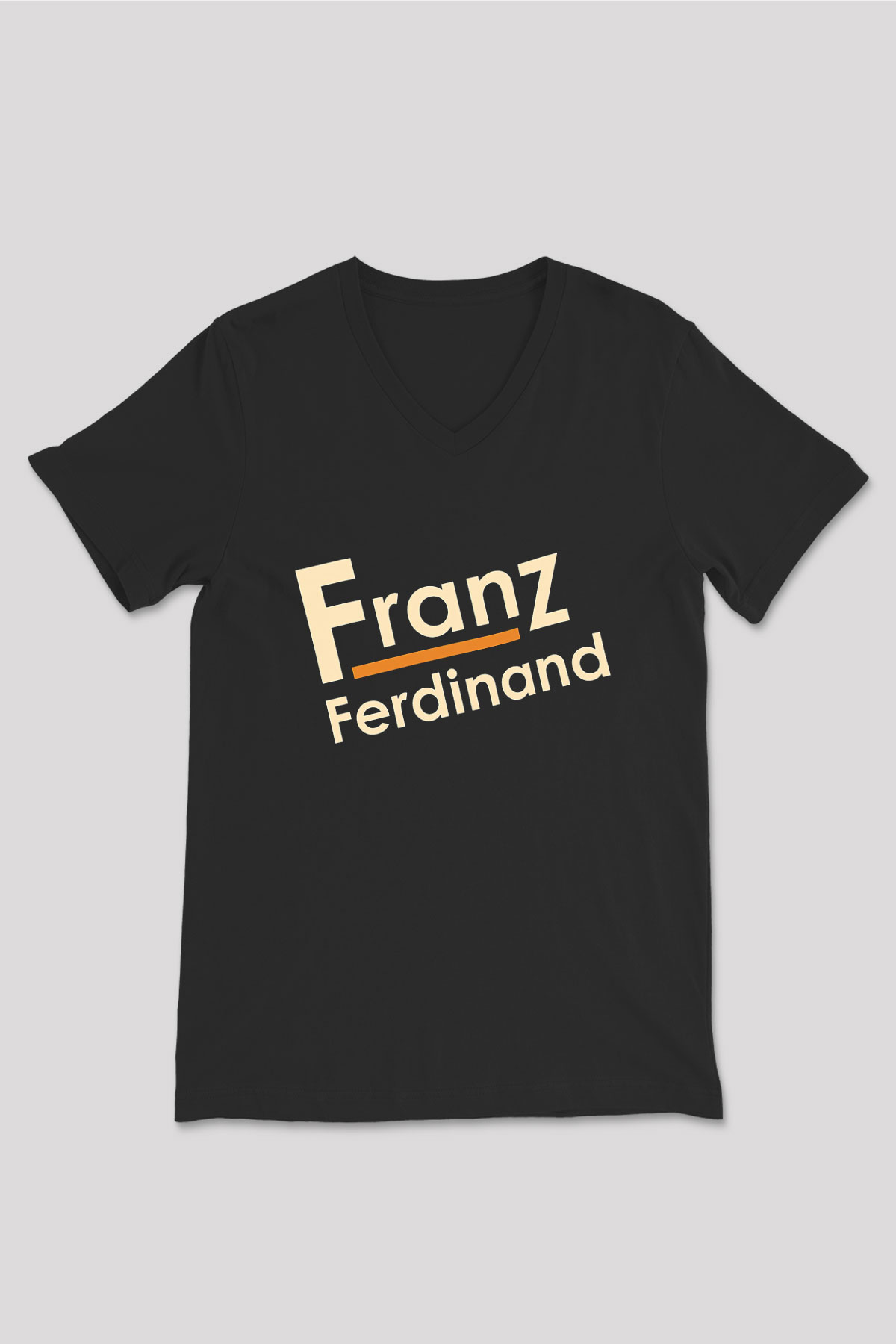 Franz Ferdinand Siyah Unisex V Yaka Tişört T-Shirt