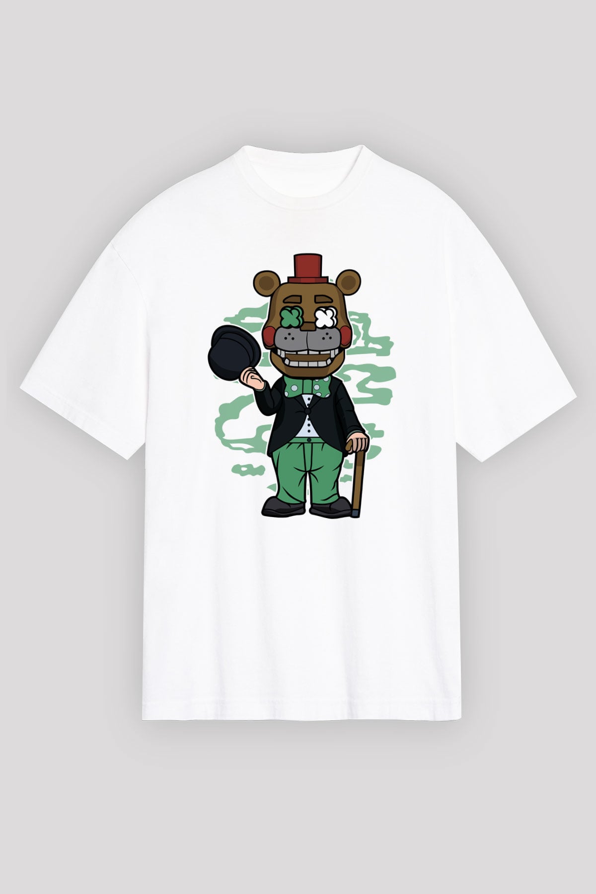 Freddy Gentlemen Baskılı Unisex Beyaz Oversize Tişört