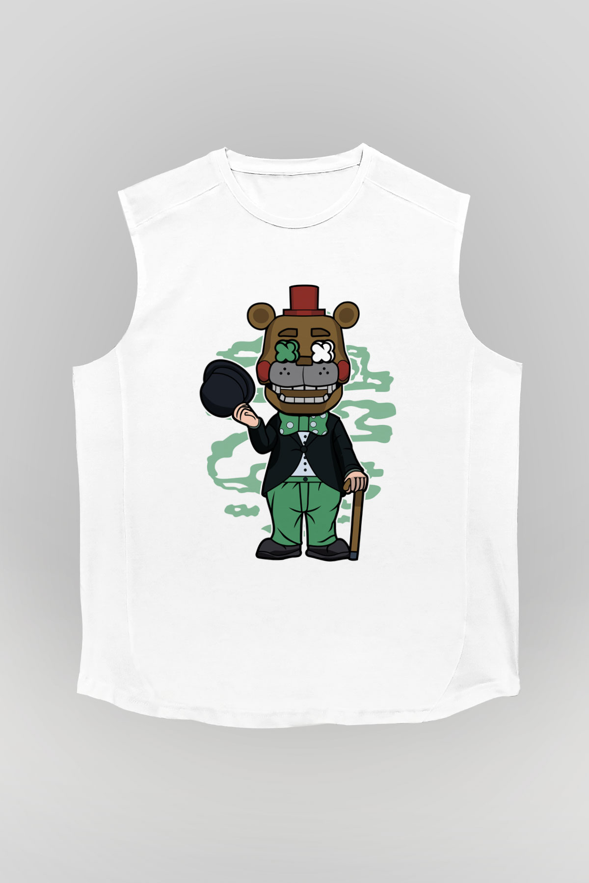 Freddy Gentlemen Baskılı Unisex Beyaz Kolsuz Tişört