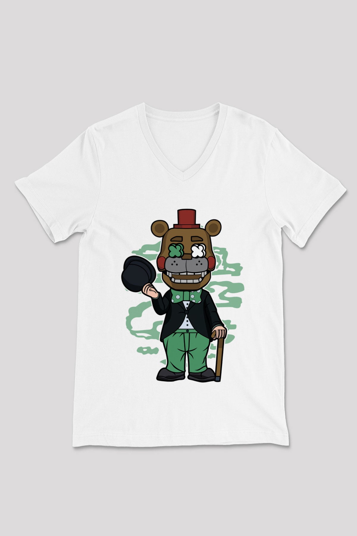 Freddy Gentlemen Baskılı Unisex Beyaz V Yaka Tişört