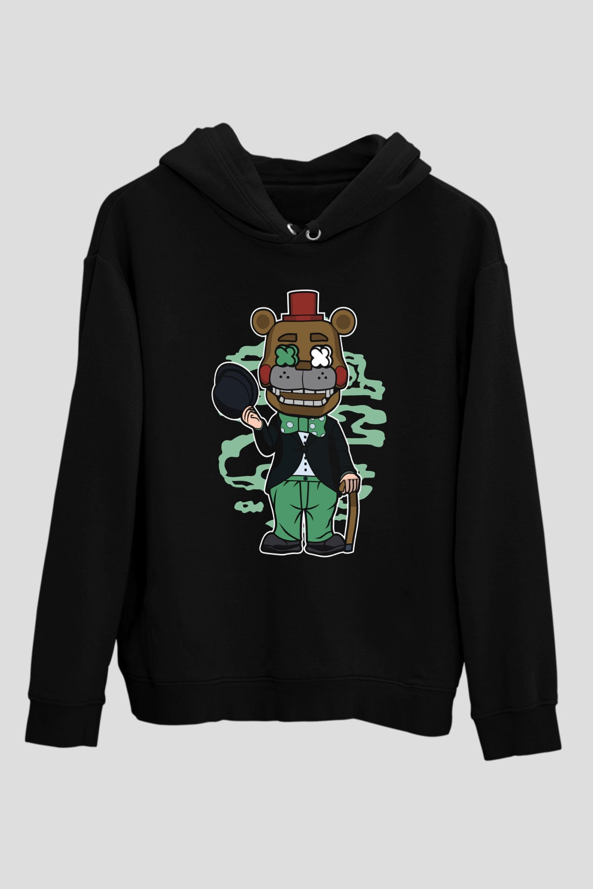 Freddy Gentlemen Baskılı Unisex Siyah Hoodie