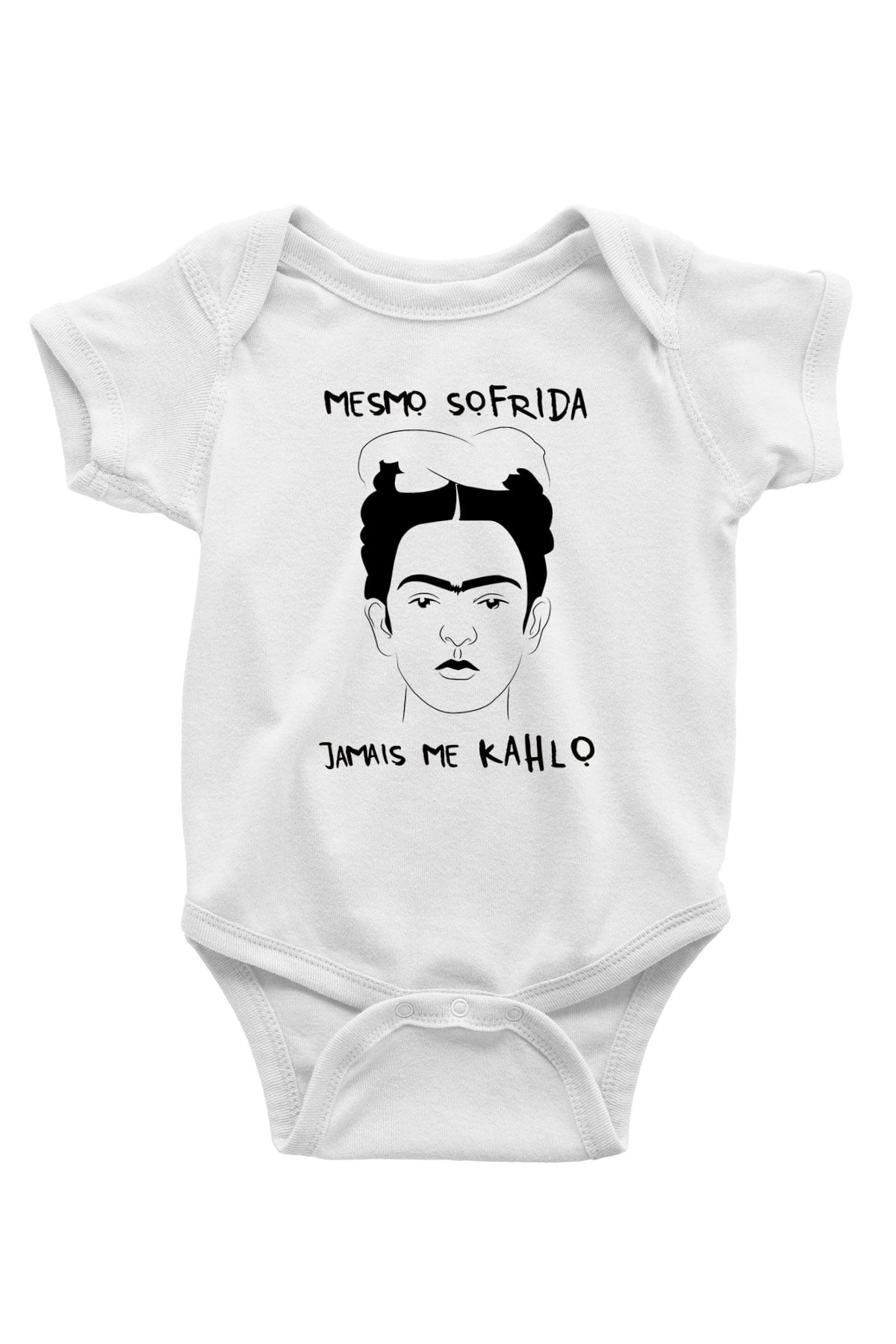 Frida Kahlo Baskılı Beyaz Unisex Bebek Body - Zıbın