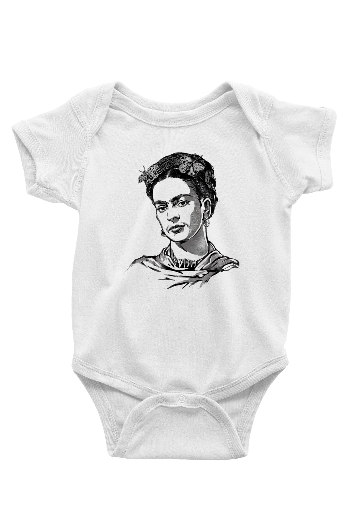 Frida Kahlo Beyaz Bebek Body - Zıbın