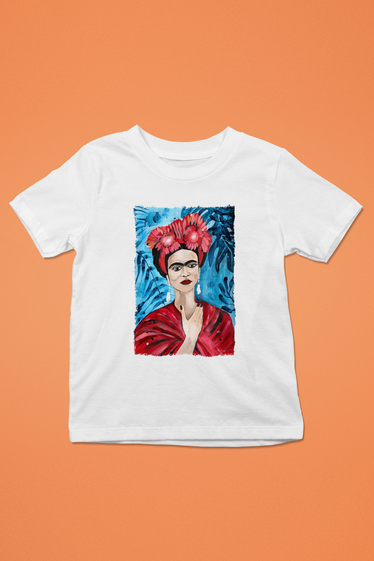 Frida Kahlo Beyaz Unisex Çocuk Tişört