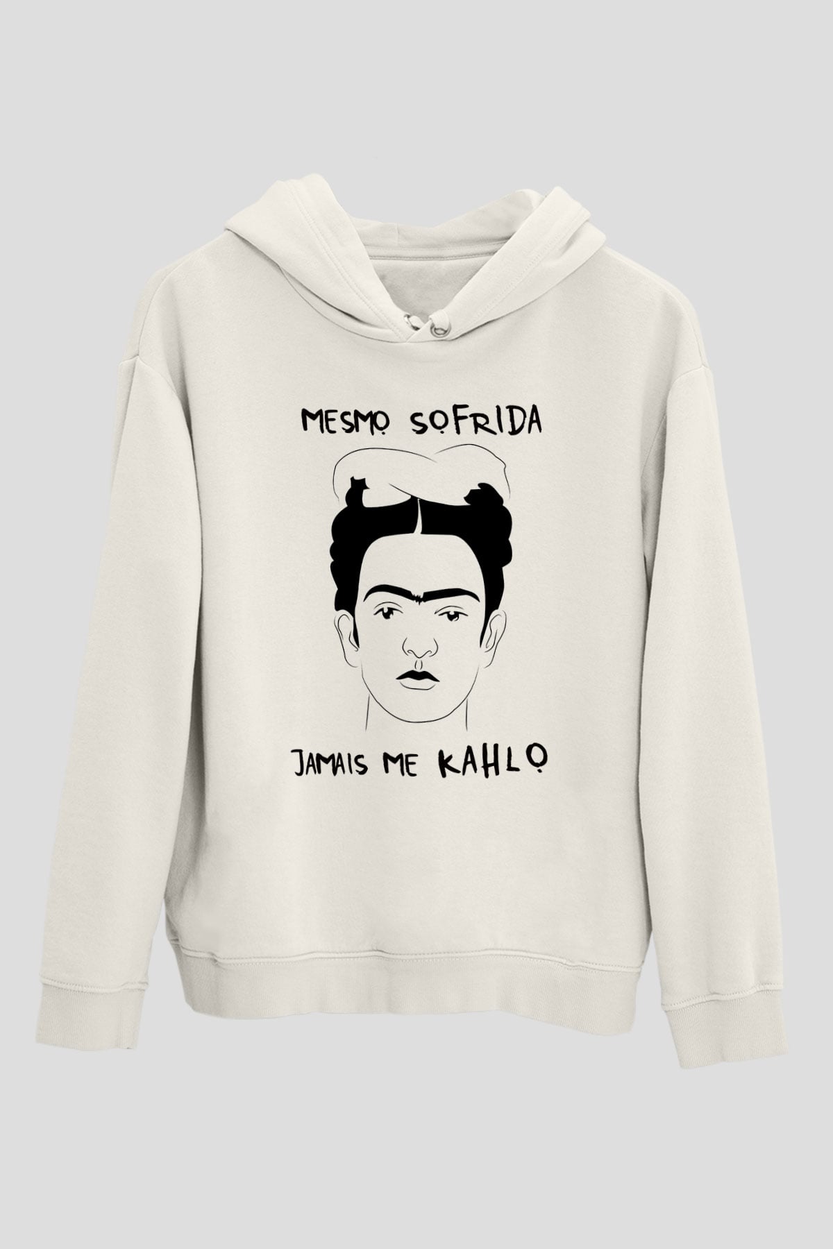 Frida Kahlo Beyaz Unisex Kapşonlu Sweatshirt