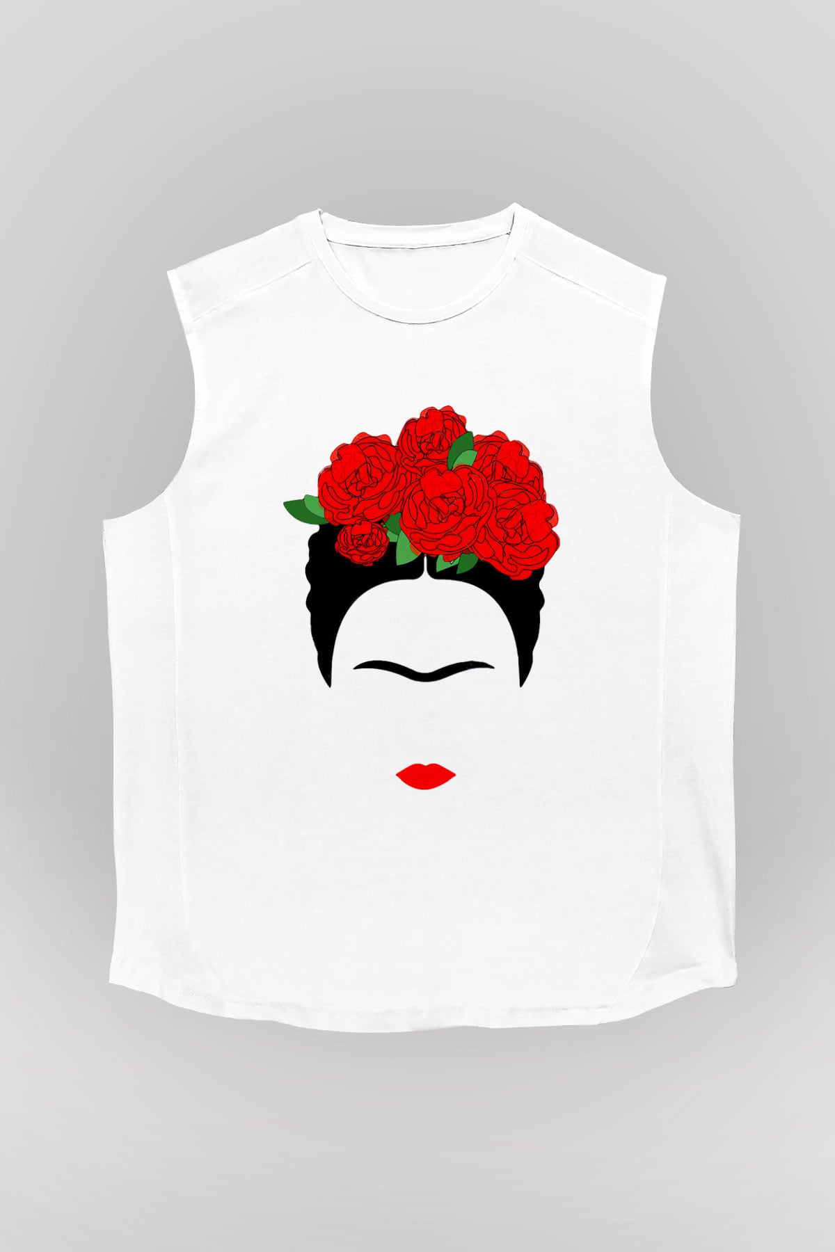 Frida Kahlo Beyaz Unisex Kolsuz Tişört