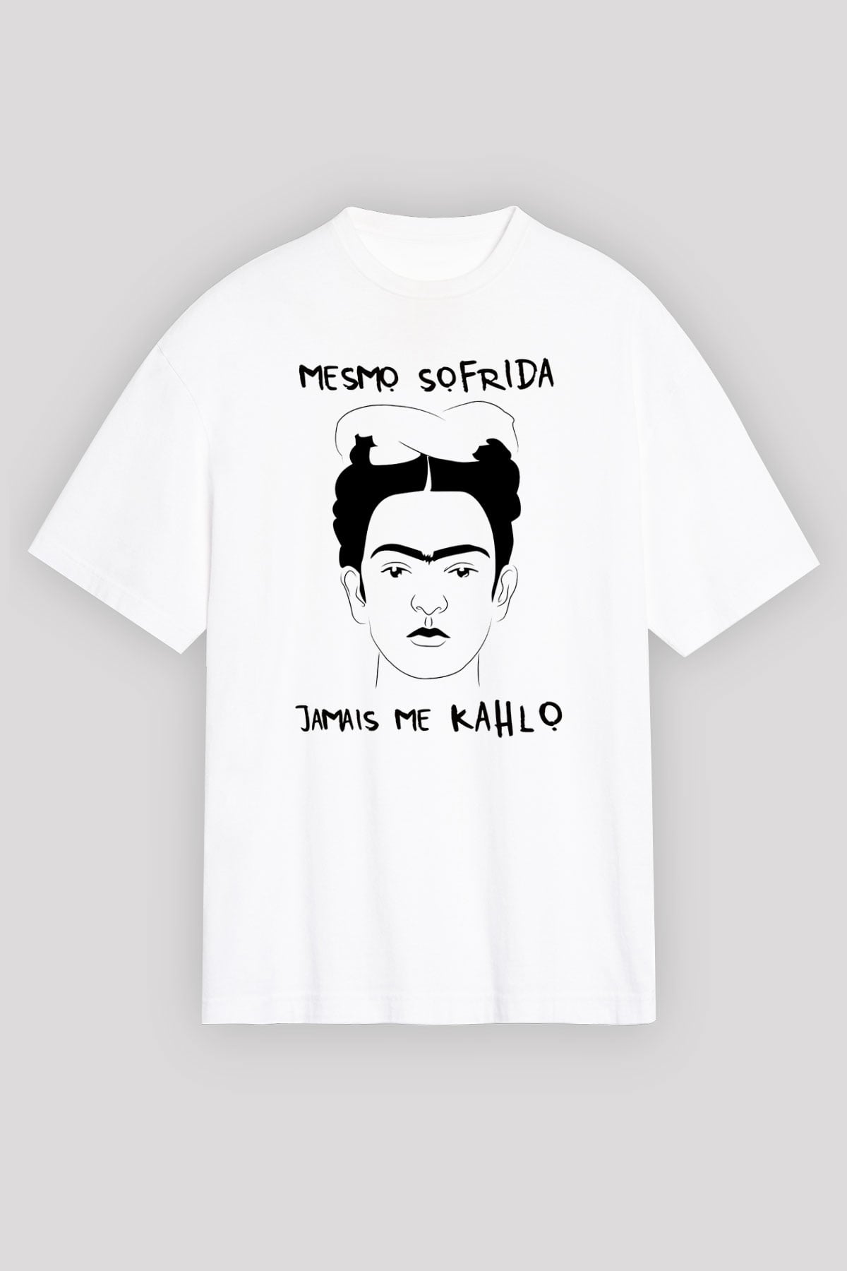 Frida Kahlo Beyaz Unisex Oversize Tişört T-Shirt