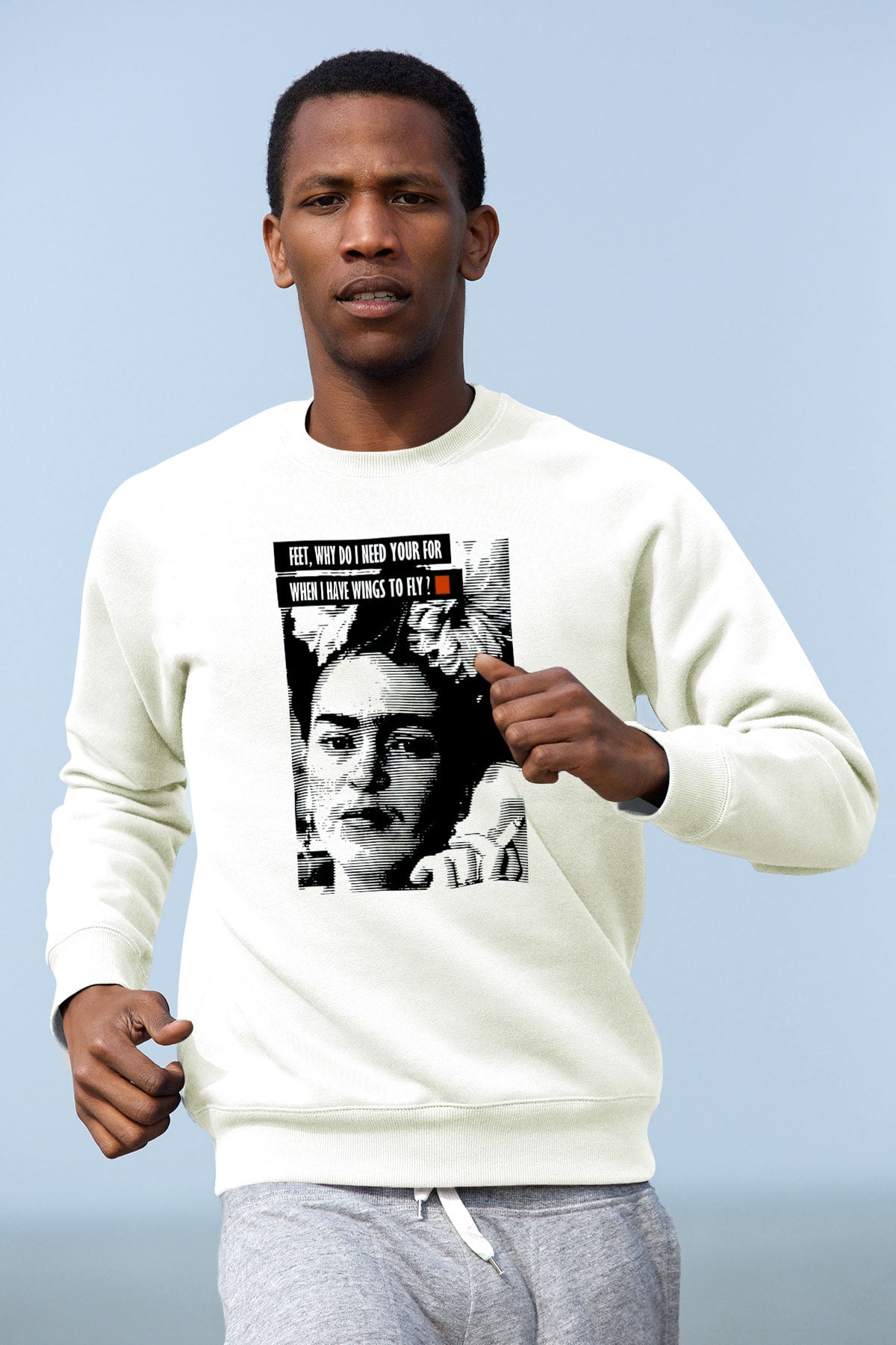 Frida Kahlo Beyaz Unisex Sweatshirt