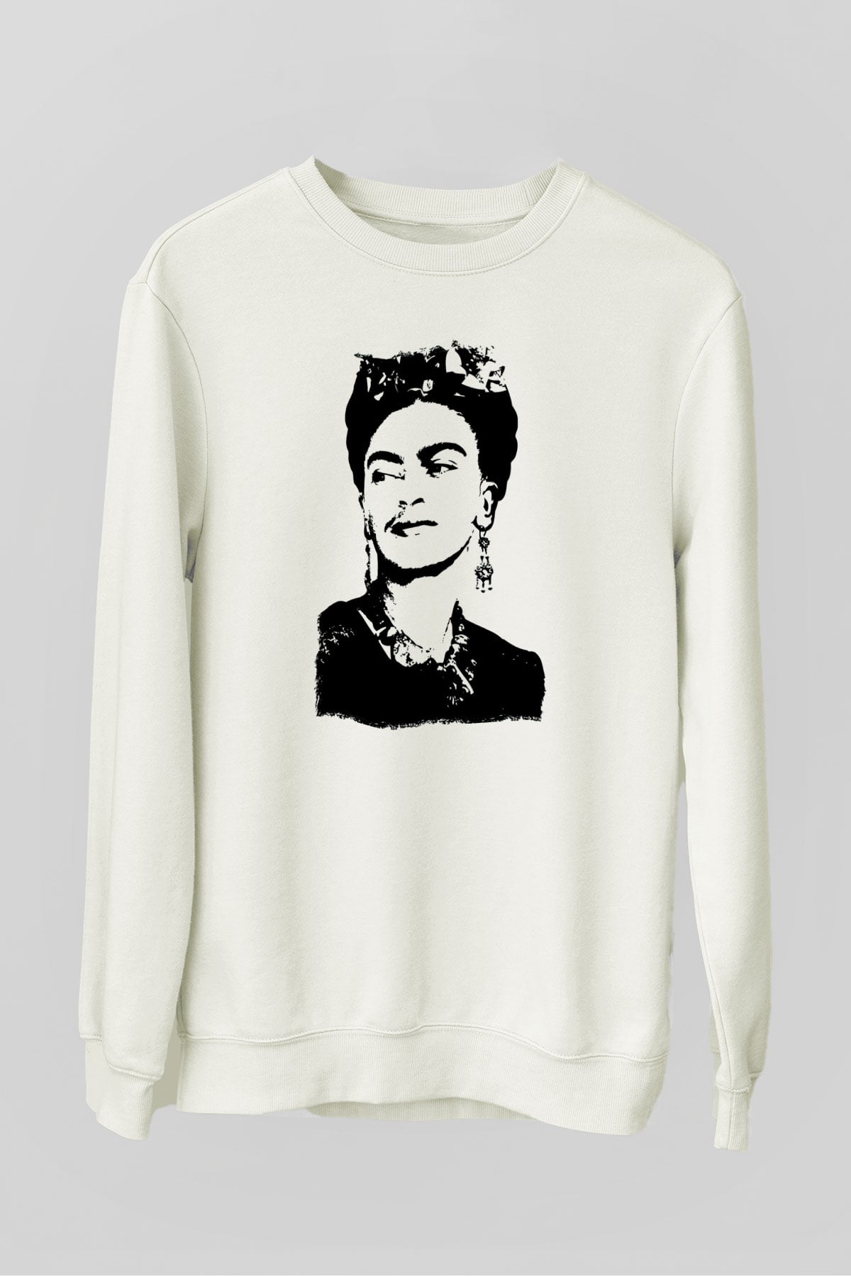 Frida Kahlo Beyaz Unisex Sweatshirt