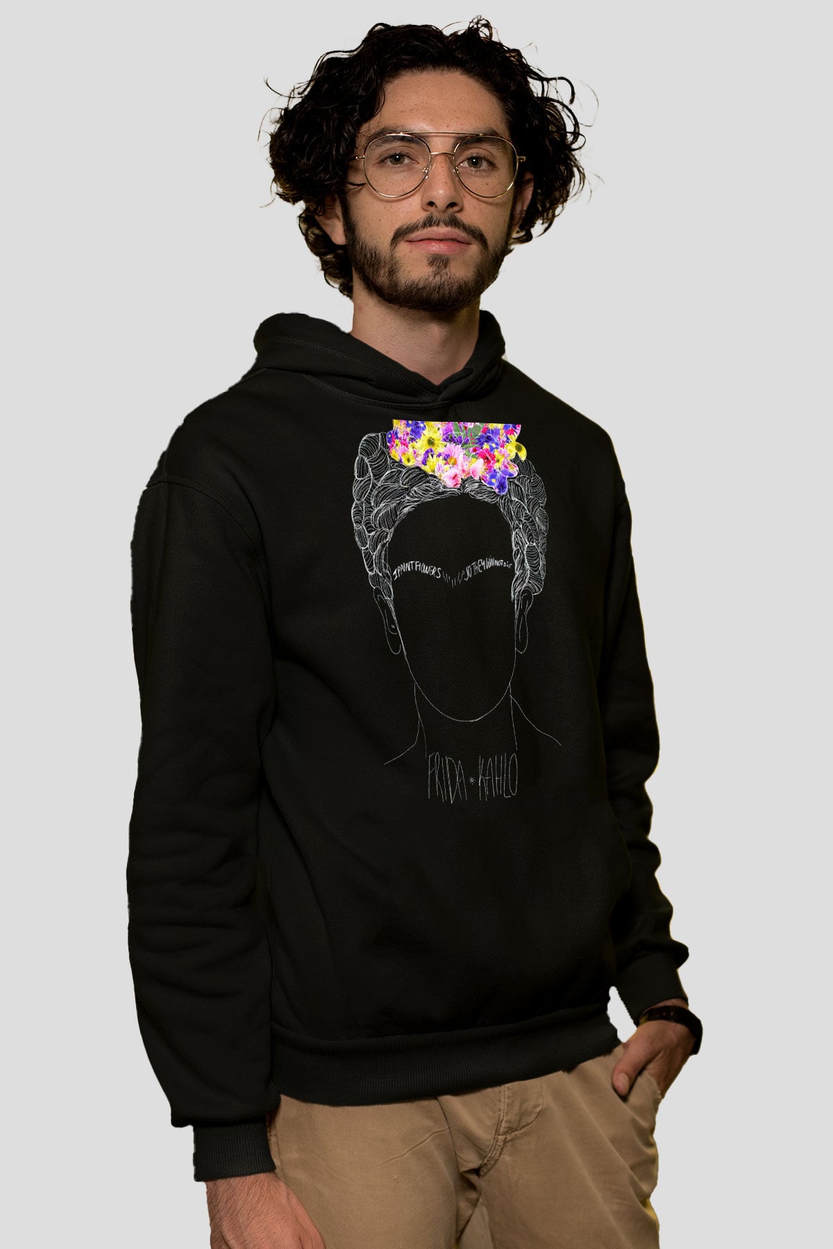 Frida Kahlo Siyah Unisex Hoodie