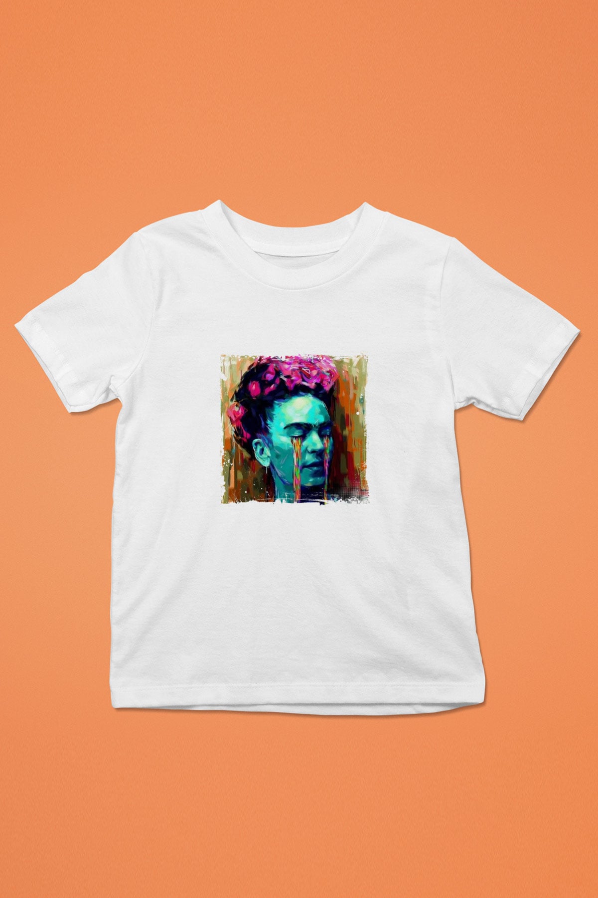 Frida Kahlo Unisex Baskılı Beyaz Çocuk Tişört