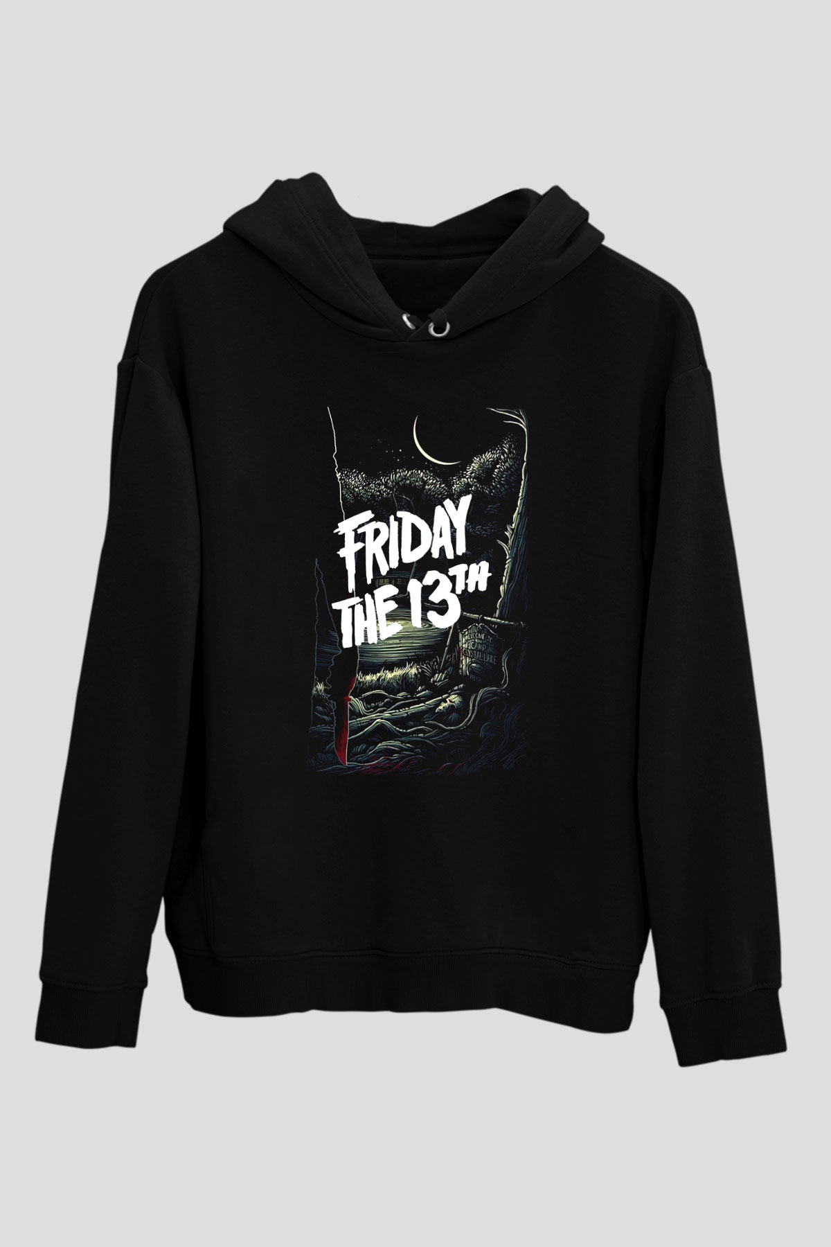 Friday the 13th 13.Cuma Siyah Unisex Kapüşonlu Sweatshirt