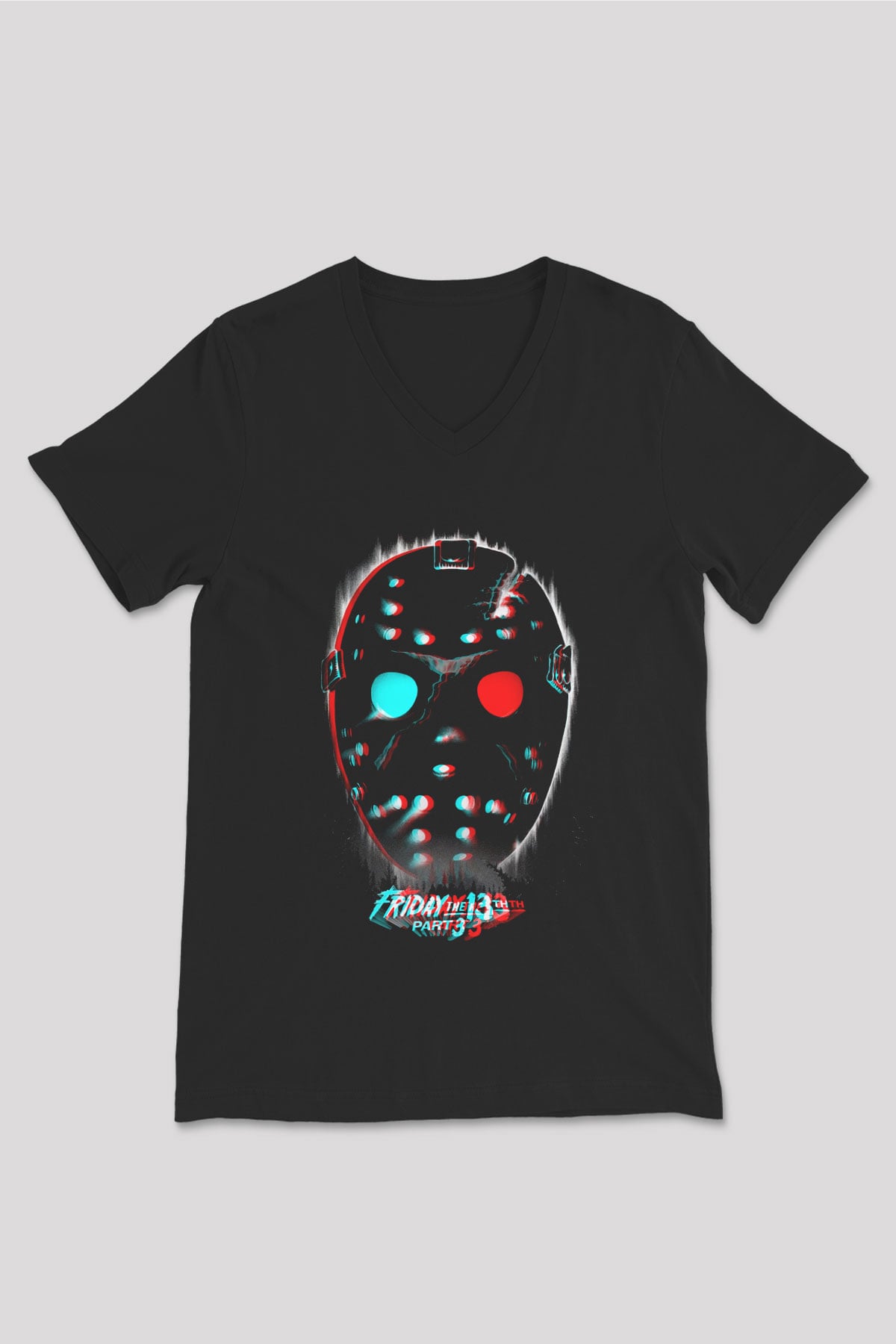Friday the 13th 13.Cuma Siyah Unisex V Yaka Tişört
