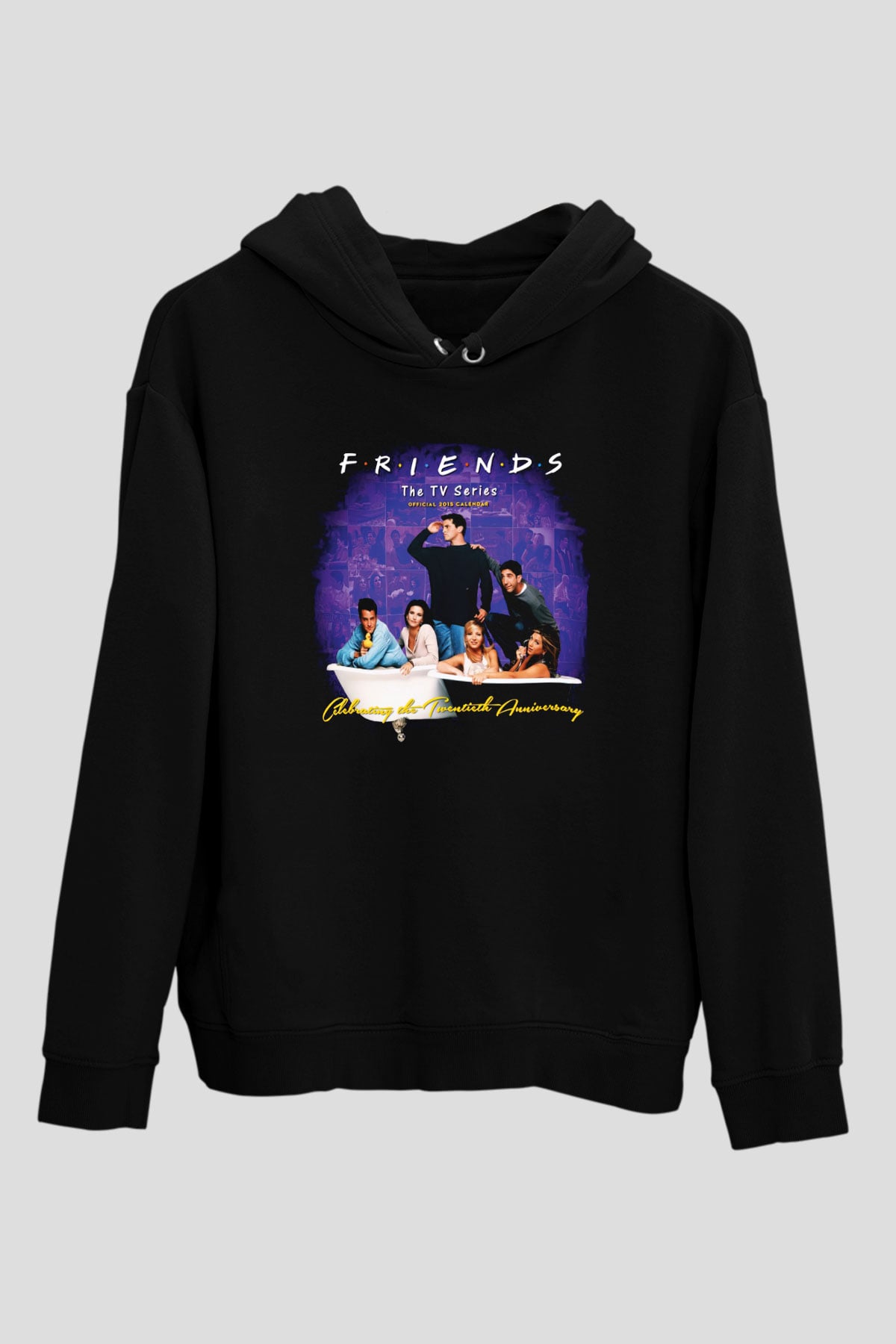 Friends Siyah Unisex Kapüşonlu Sweatshirt